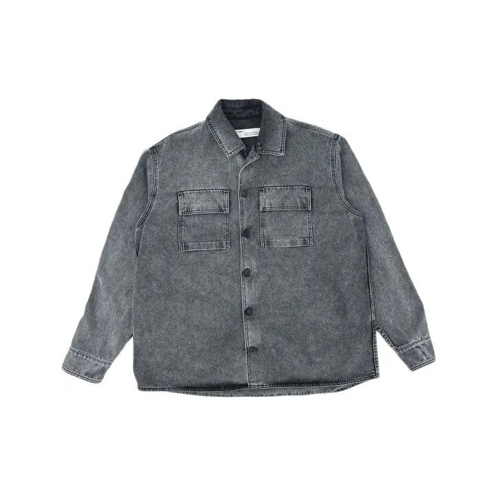 Off-White Off-White Long Sleeve Denim Jacket with Print 0079 Size US S / EU 44-46 / 1 - 1 Thumbnail