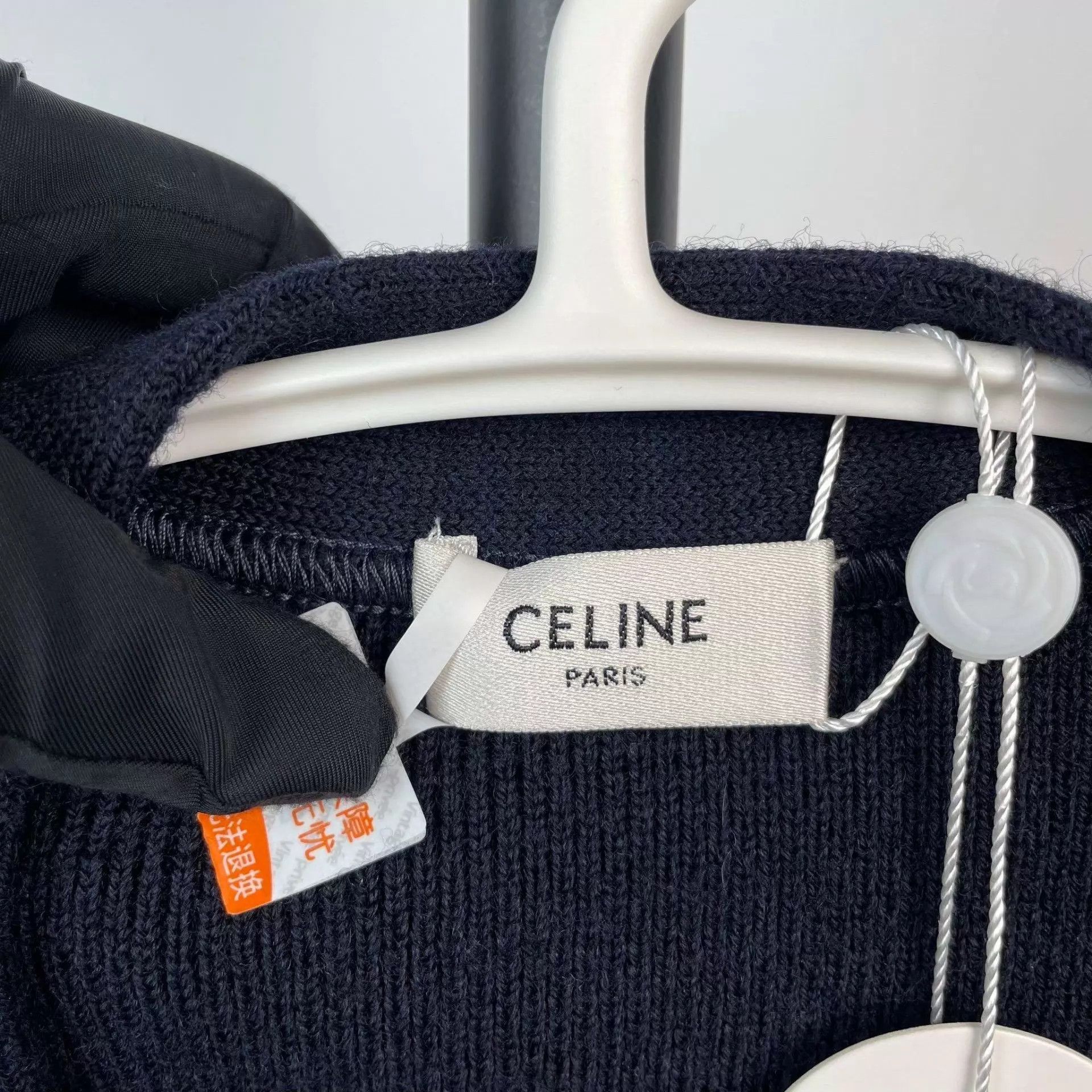Celine 98 New Celine embroidered logo wool knit cardigan M Size M / US 6-8 / IT 42-44 - 6 Thumbnail