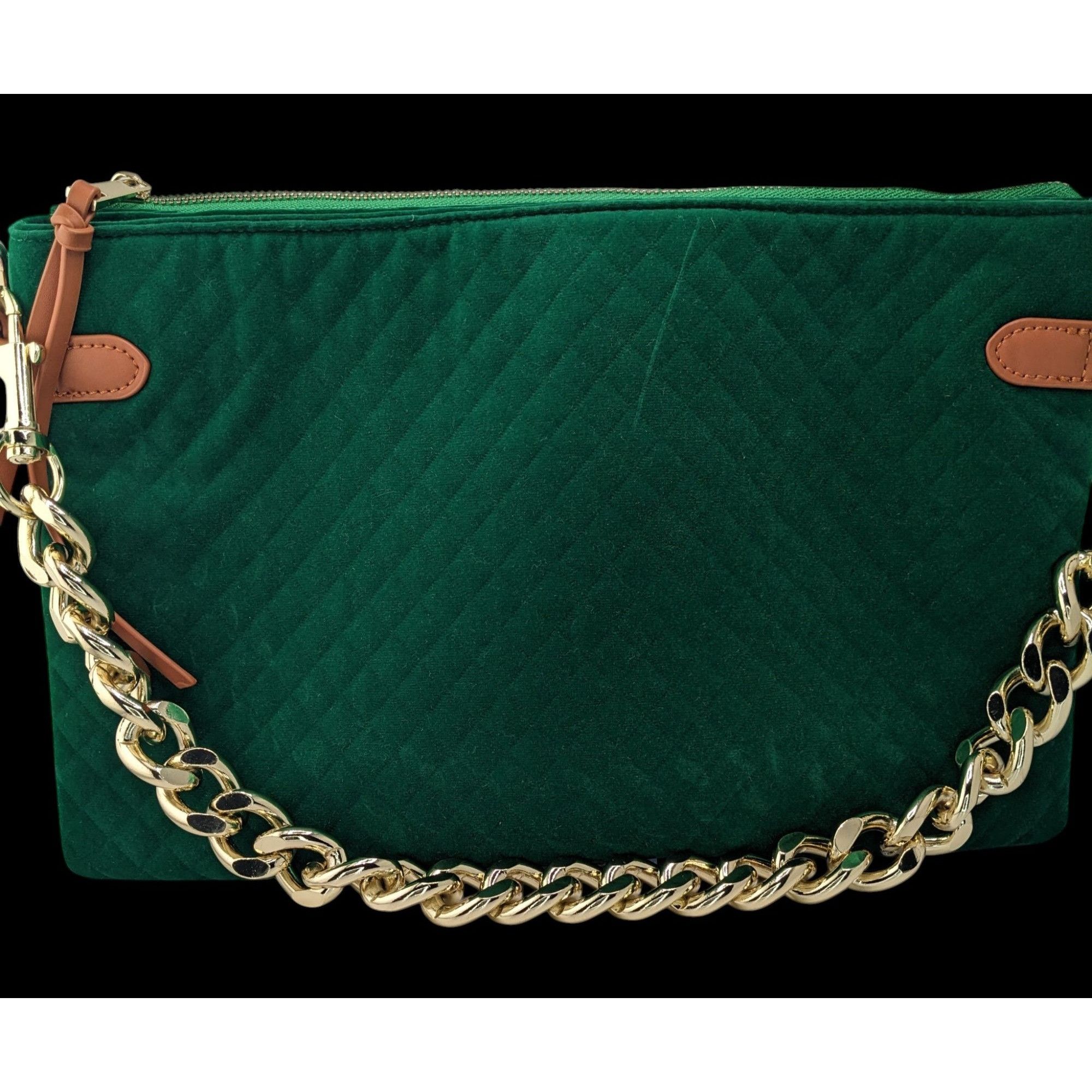 Other Thomas & Lee Company Quilted Green Velvet Shoulder Bag With Size ONE SIZE - 3 Thumbnail
