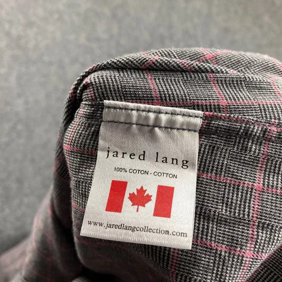 Jared Lang Jared Lang Shirt Mens 2XL Gray Button Up Check Long Sleeve Size US XXL / EU 58 / 5 - 7 Thumbnail