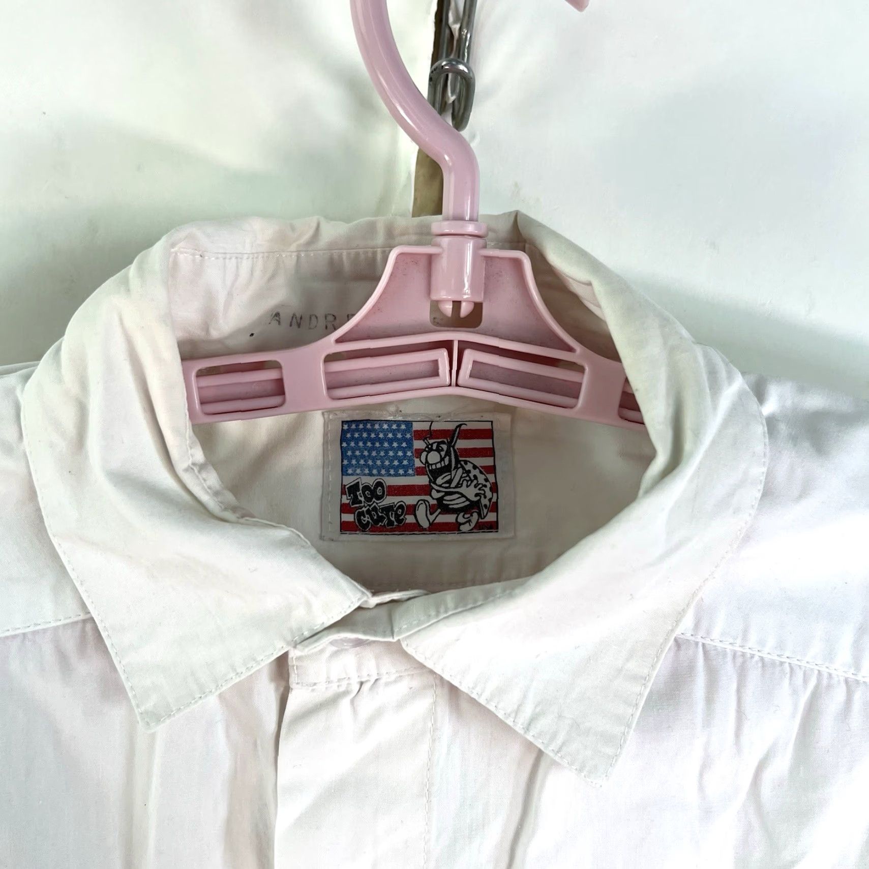 Vintage VTG Betty Boop Too Cute Button Shirt Mens XL White Embroidered 90s Retro Long Sleeve Button-Up Shirt Size US XL / EU 56 / 4 - 4 Thumbnail