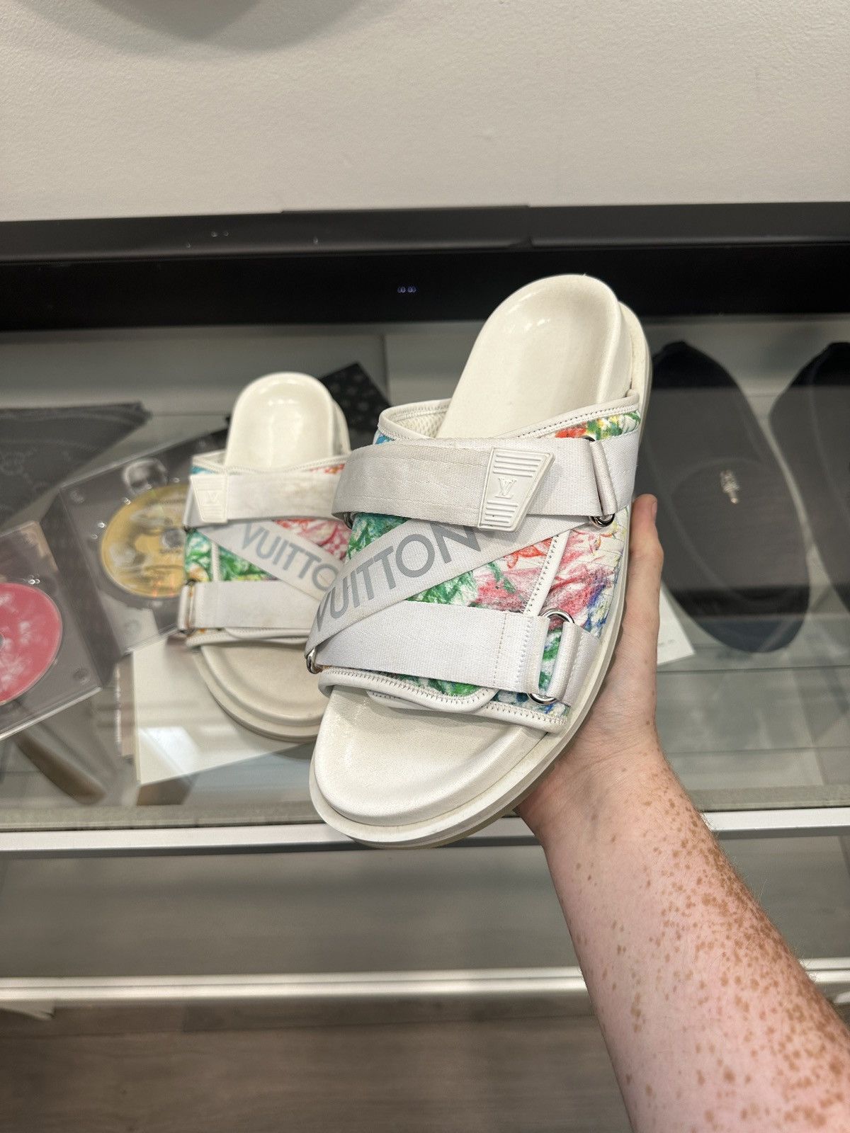 image of Louis Vuitton Honolulu Slides Size 7 in Pink, Men's