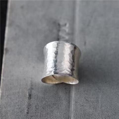 Avant Garde x Jewelry Dark Jewelry Rings Open Ring (Size 7-13) in Silver, Men's