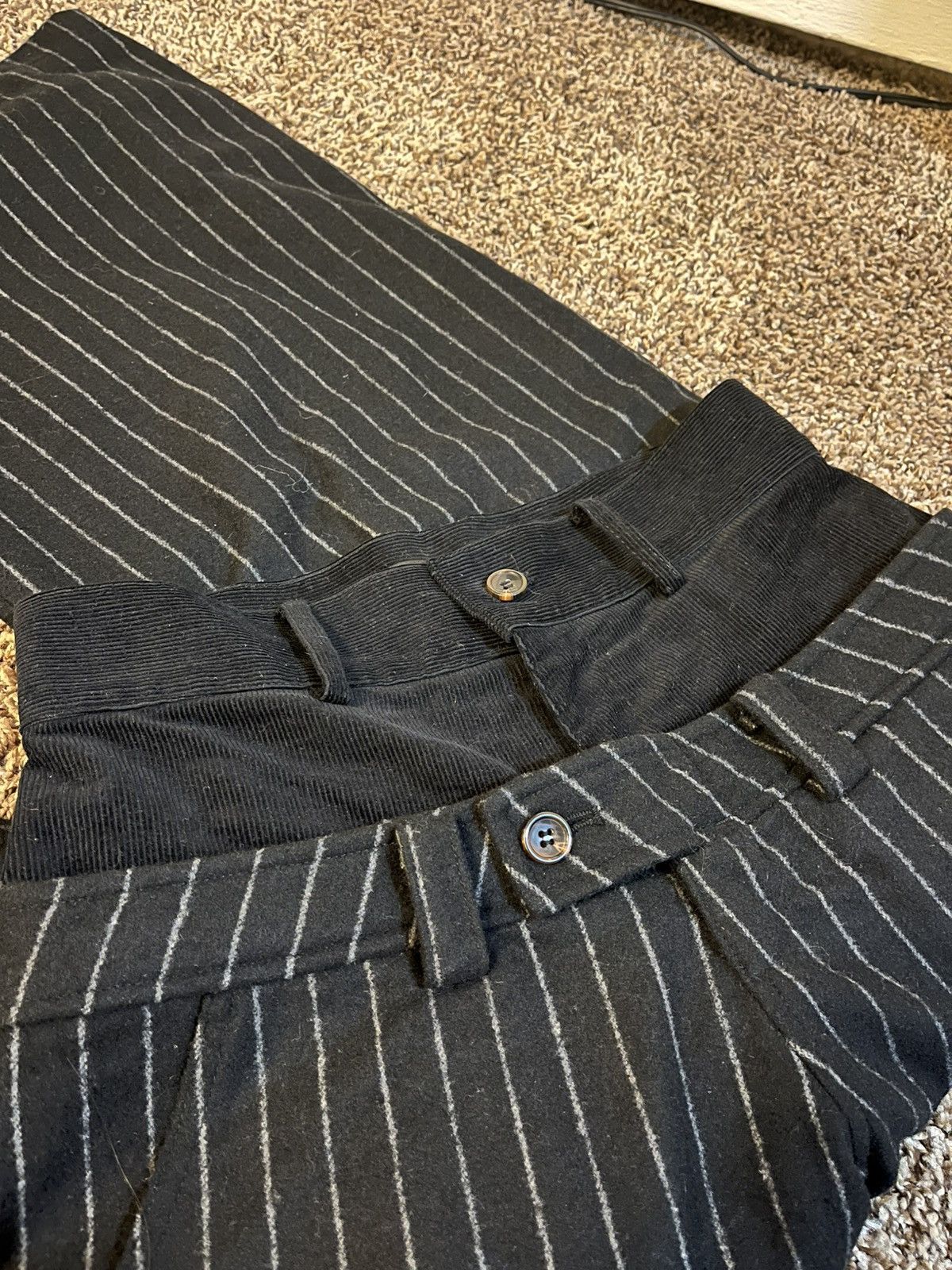basketcase gallery Basketcase gallery pinstripe double waisted trousers Size US 28 / EU 44 - 3 Thumbnail
