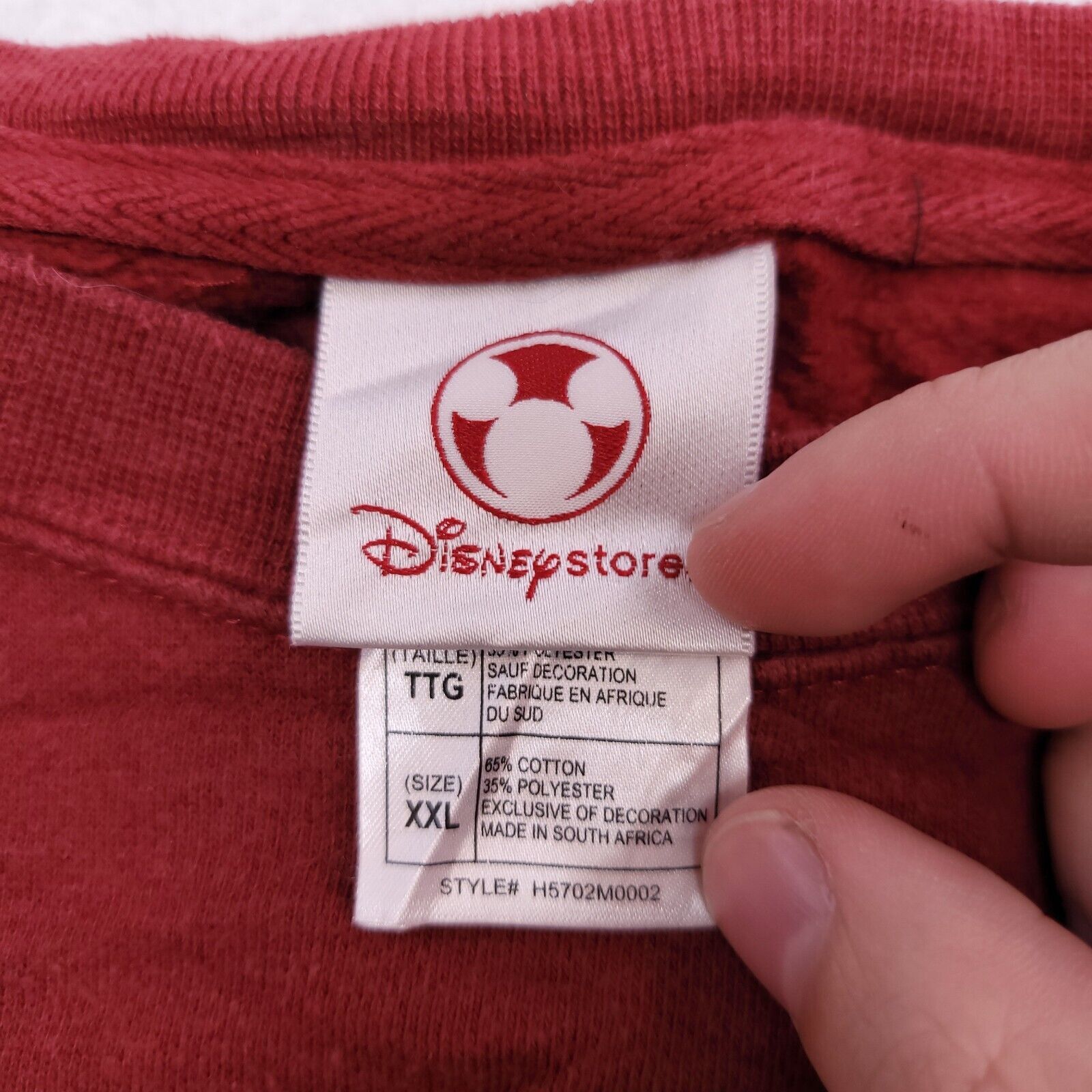 Disney The Disney Store Mickey Mouse Sweatshirt Men Size 2XL Maroon Size US XXL / EU 58 / 5 - 4 Thumbnail