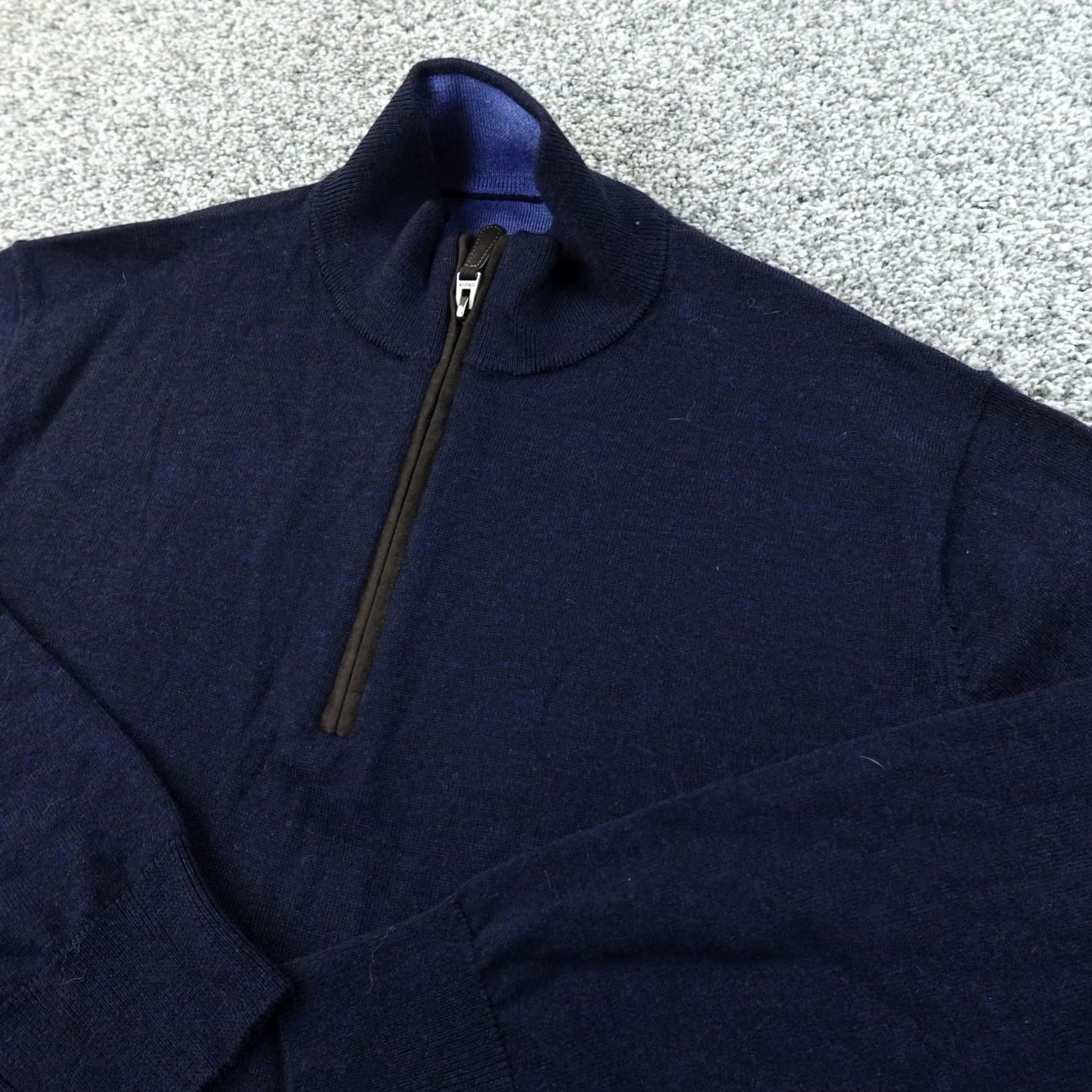 Orvis Orvis Sweater Mens M Blue Wool 1/4 Zip Mock Neck Knit Pullover Winter Casual Mens Size US M / EU 48-50 / 2 - 2 Thumbnail