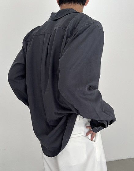 Japanese Brand × Vintage Cleanfit retro fashion wrap collar long sleeve shirt Size US XL / EU 56 / 4 - 2 Thumbnail