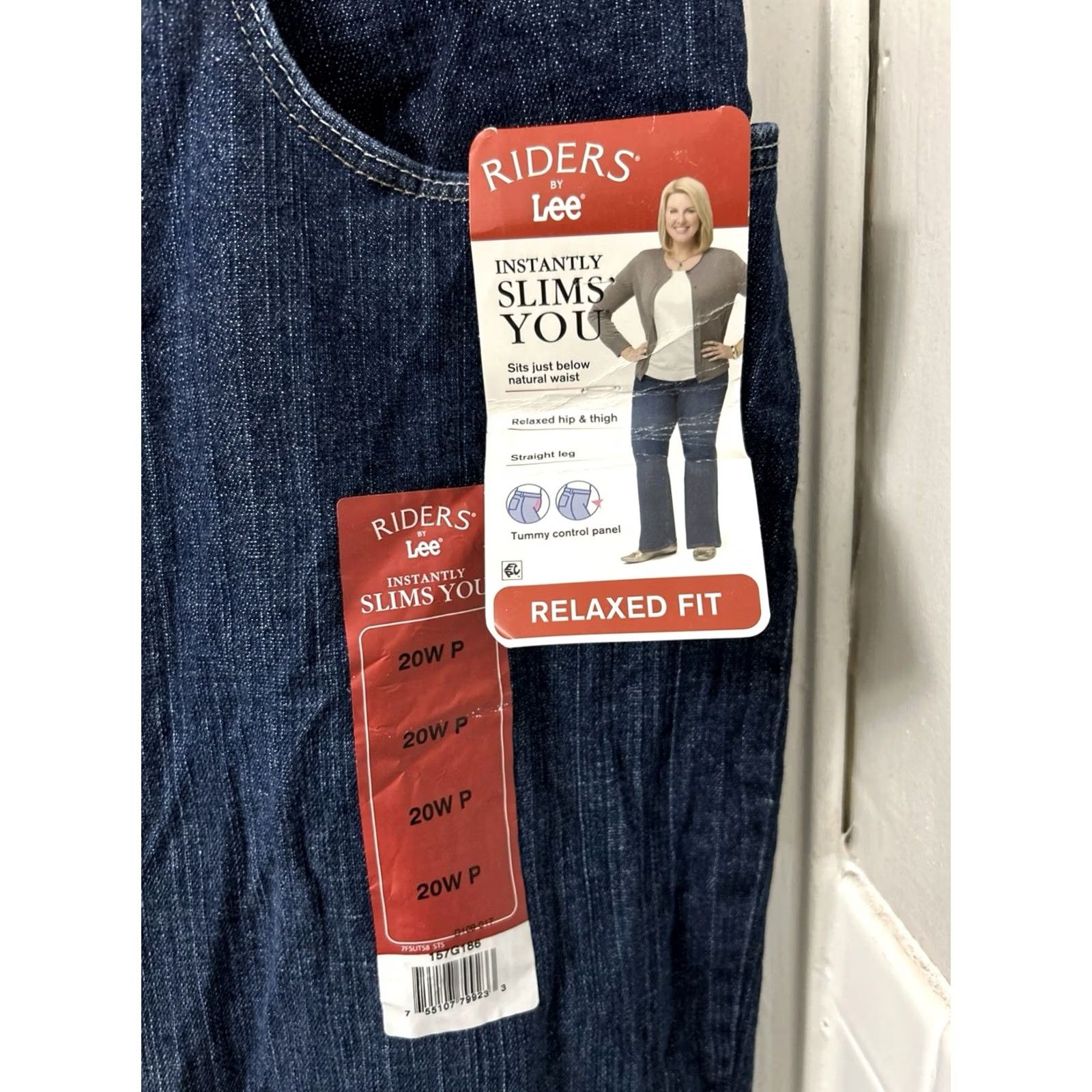 Vintage Riders by Lee Jeans Womens 20x30 Dark Wash Slim Relaxed Fit Straight Leg NWT Size 42" / US 20 - 5 Thumbnail