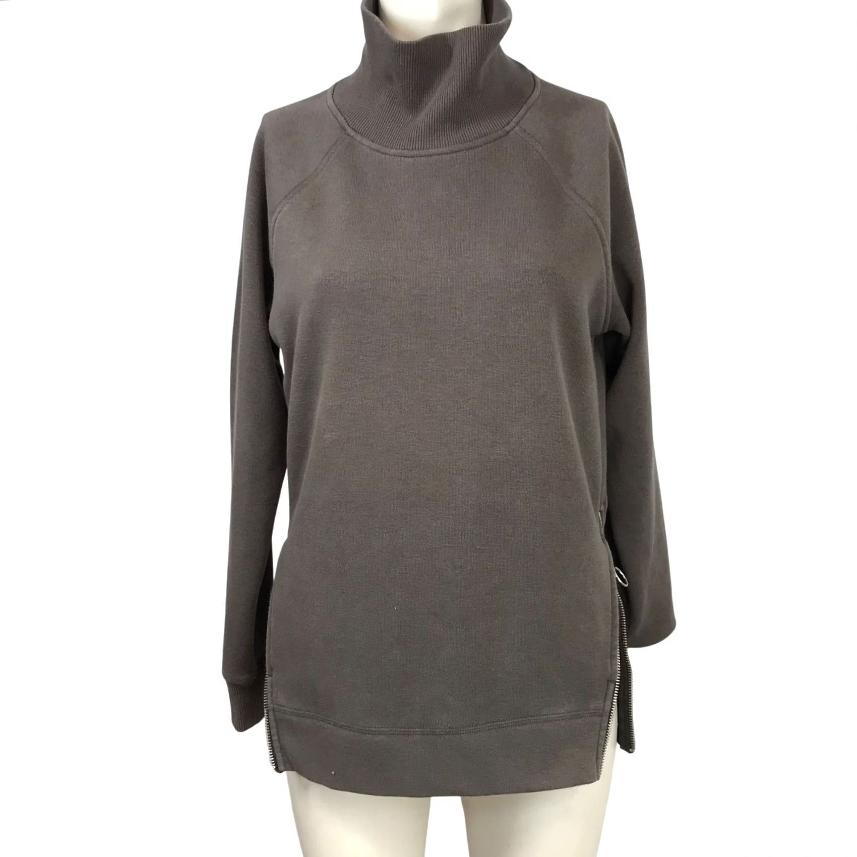 Athleta ATHLETA WOMEN'S SMALL BROWN LONG SLEEVE TURTLENECK SWEATSHIRT Size S / US 4 / IT 40 - 2 Thumbnail