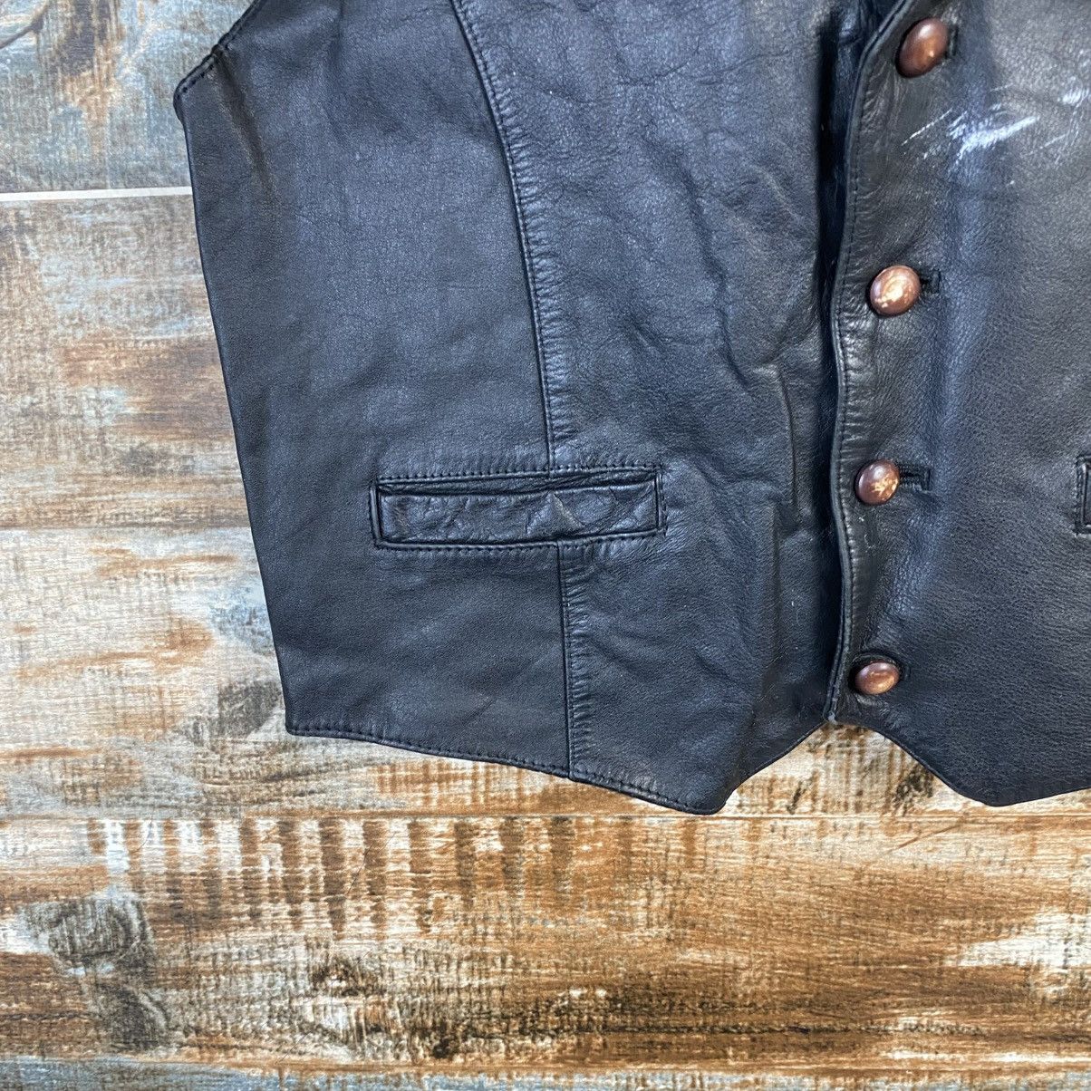 Genuine Leather DL Vedunci Black Leather vintage Vest #C1137 Size M / US 6-8 / IT 42-44 - 7 Thumbnail
