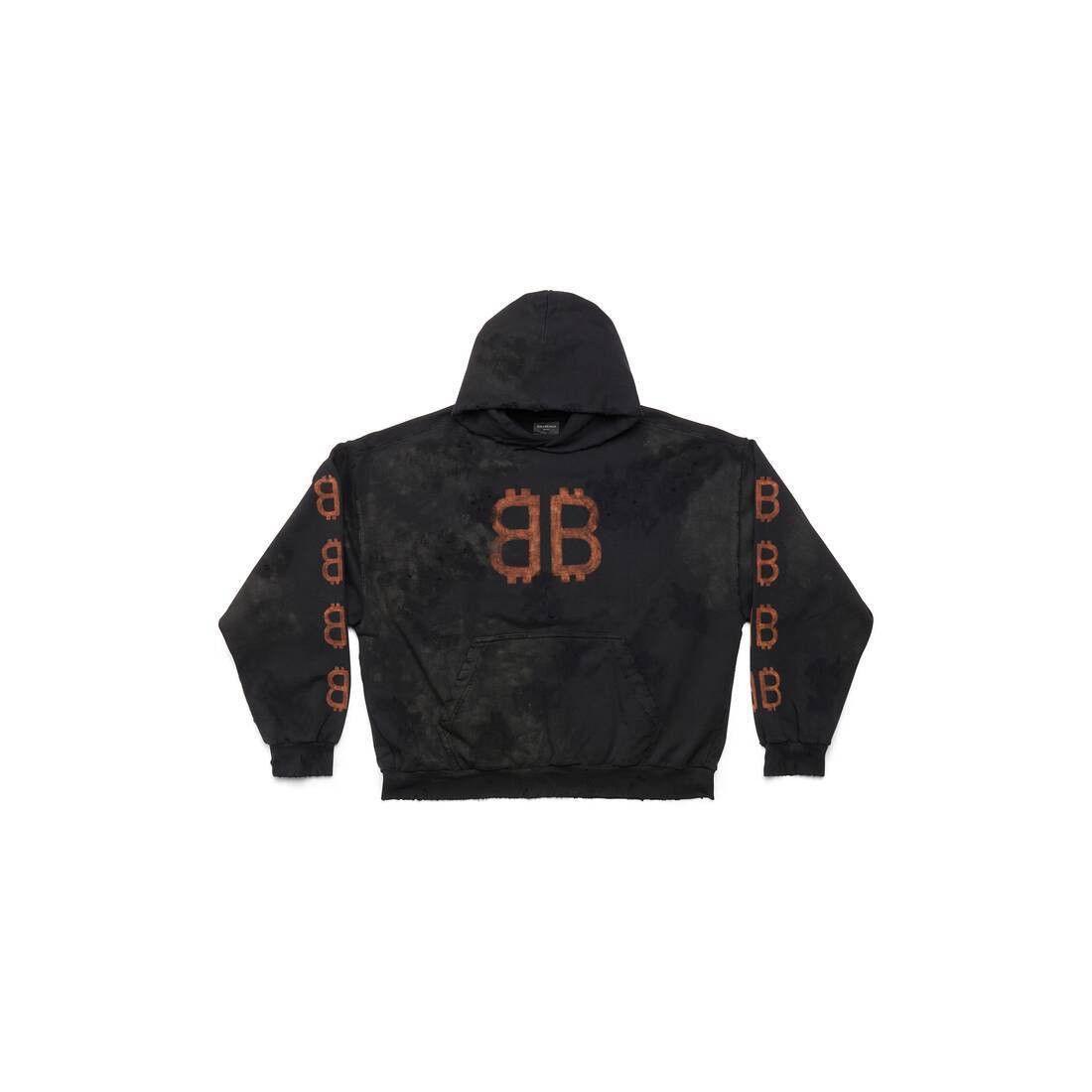 Balenciaga o1srvl11e1025 Crypto Hoodie Medium Fit in Black Size US L / EU 52-54 / 3 - 1 Thumbnail