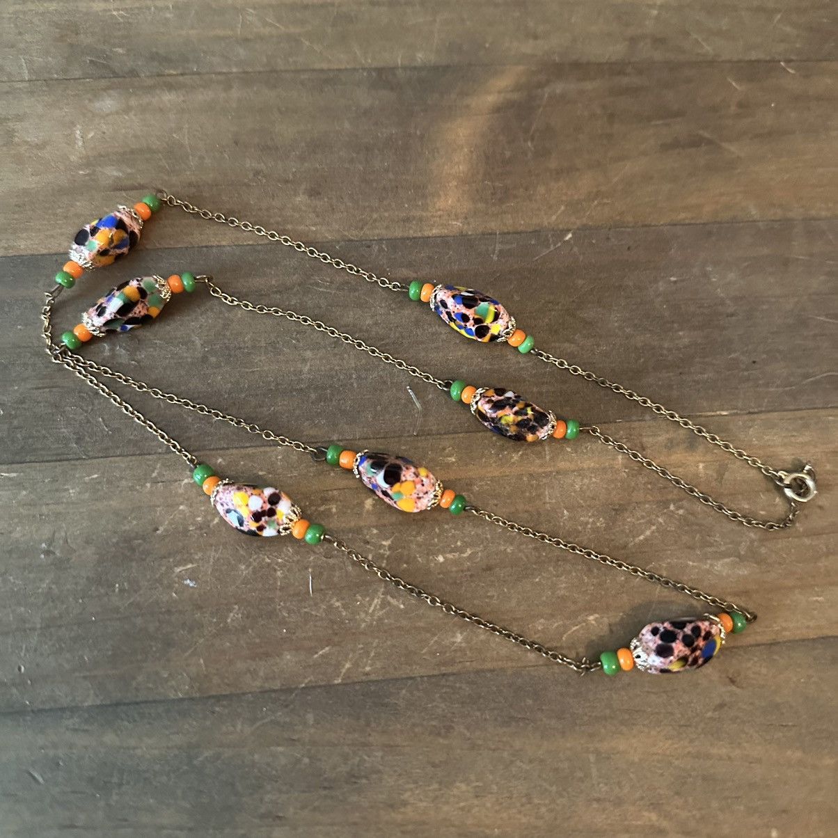 Vintage Vintage stationed Murano Art glass bead necklace Size ONE SIZE - 2 Thumbnail