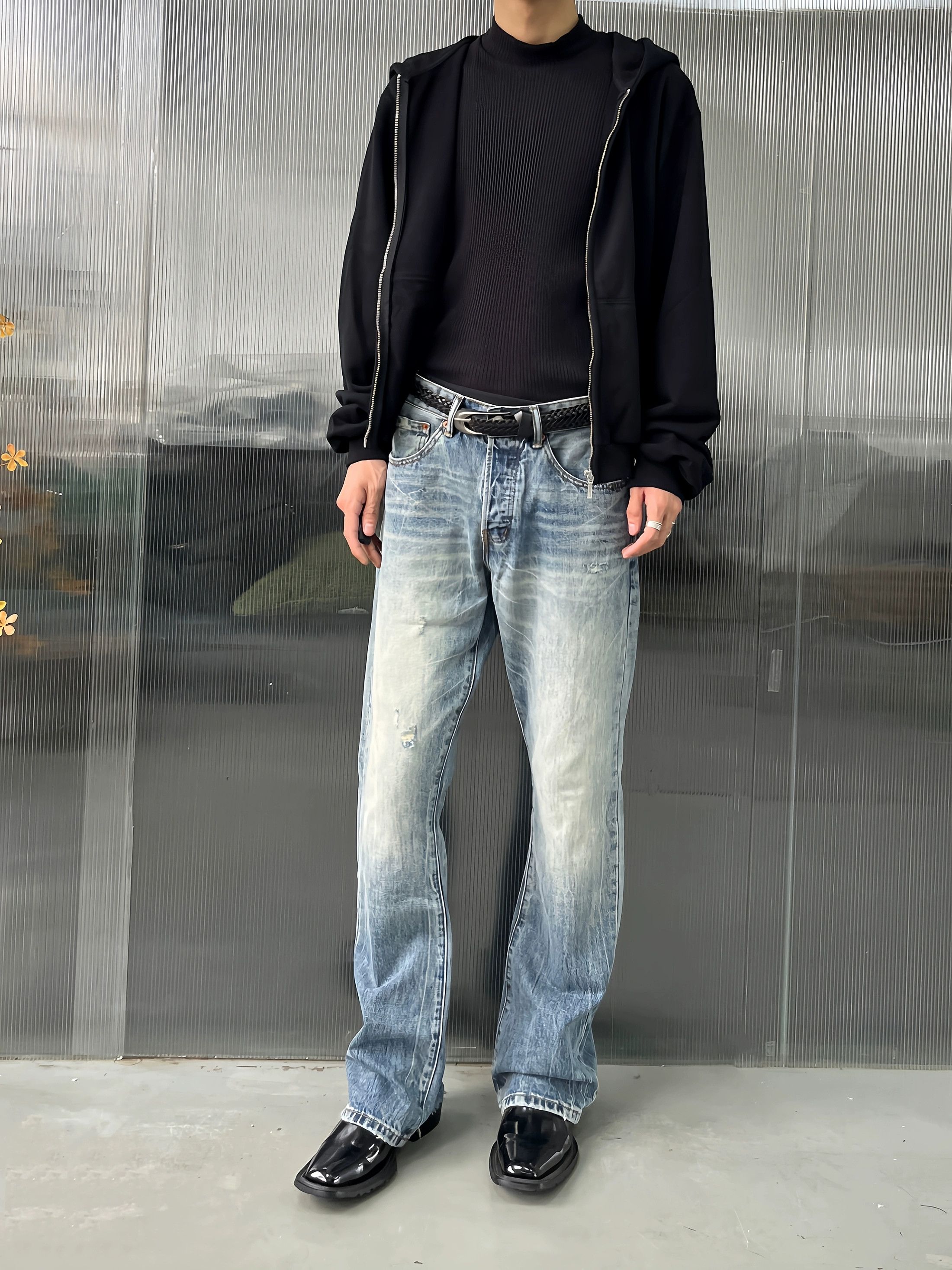 Jean xtl vintage washed faded ripped y2k flared jeans Size US 32 / EU 48 - 4 Thumbnail