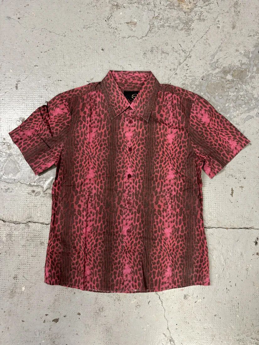 2000s Cavalli Leopard Print Red Obscure Shirt