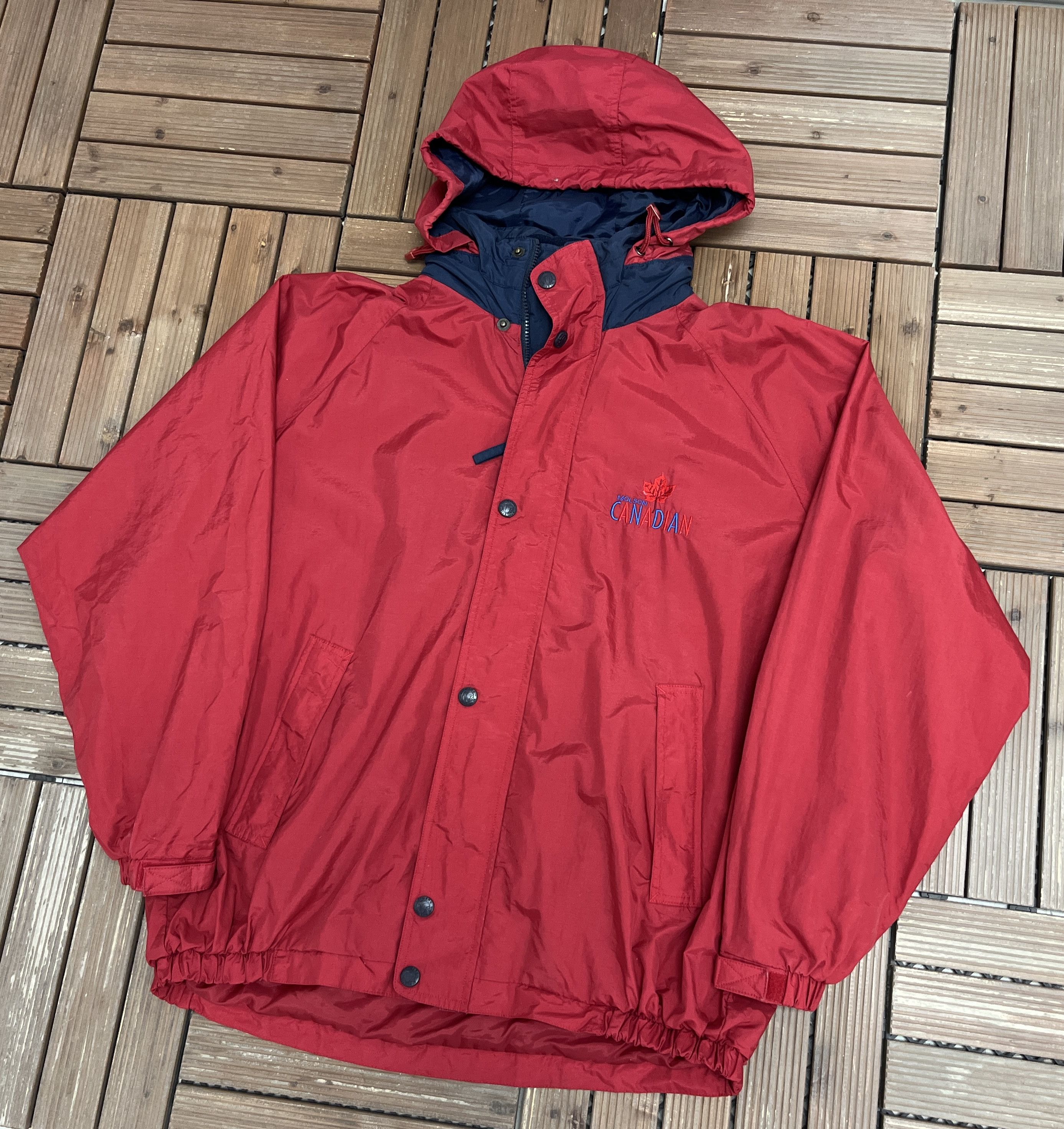 Vintage Molson Canadian Embroidered Vintage Windbreaker Jacket Size US XL / EU 56 / 4 - 3 Thumbnail