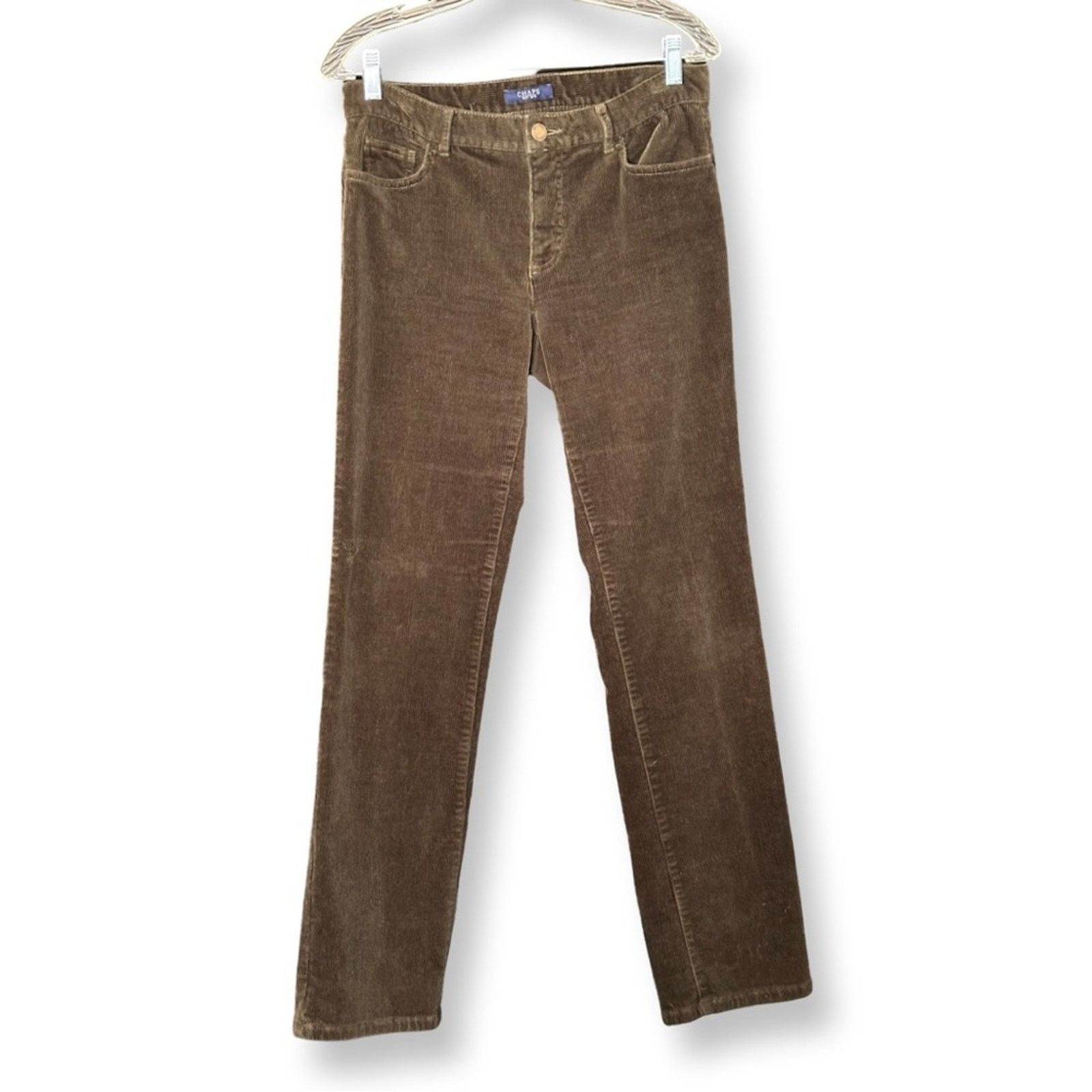 Chaps Chaps Dark Green Corduroy Mid Rise Straight Leg Pant Size 28" / US 6 / IT 42 - 2 Thumbnail