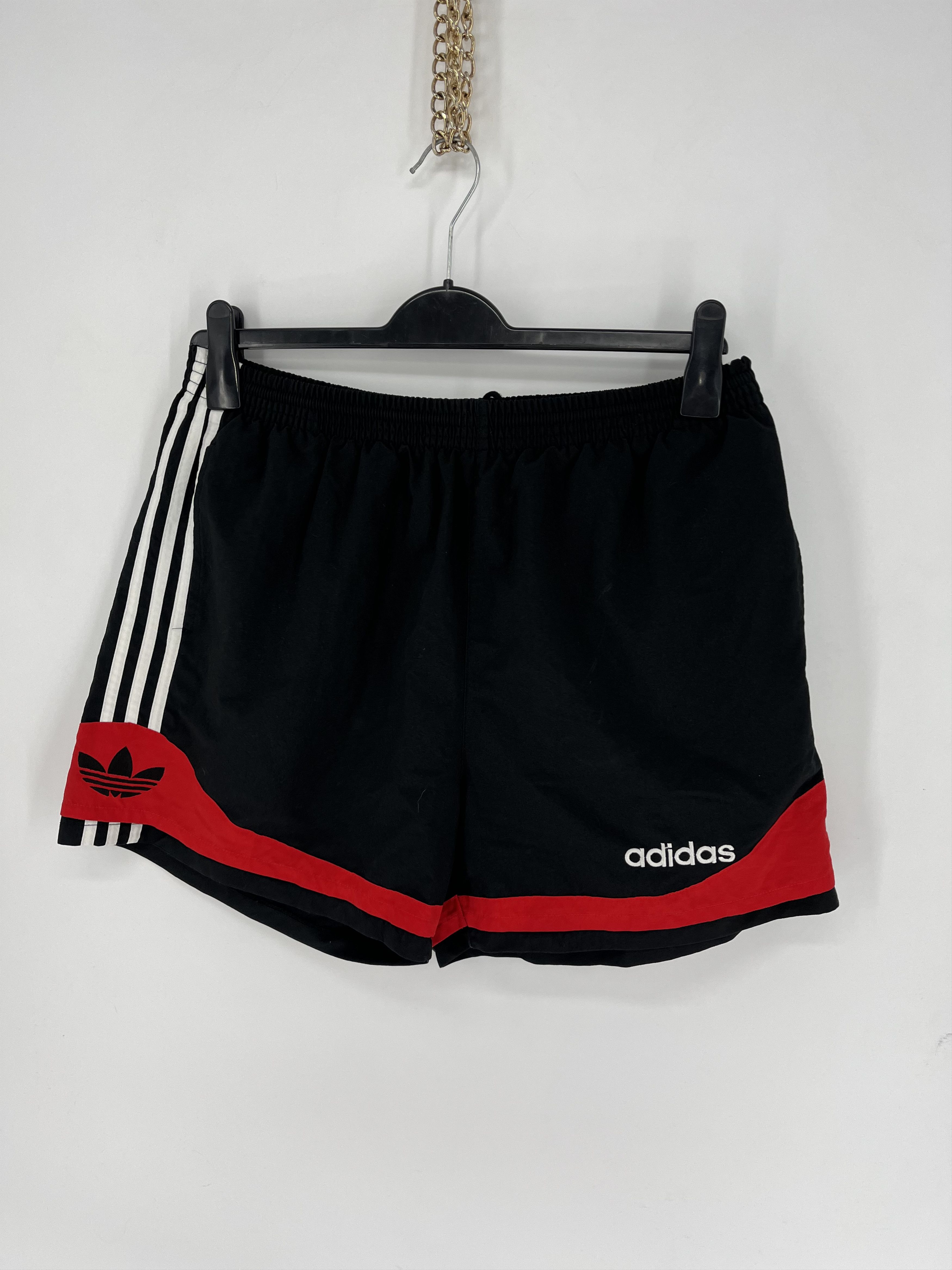 Adidas 90s Vintage Adidas Black Nylon Logo Shorts Travis Style Size US 34 / EU 50 - 3 Thumbnail