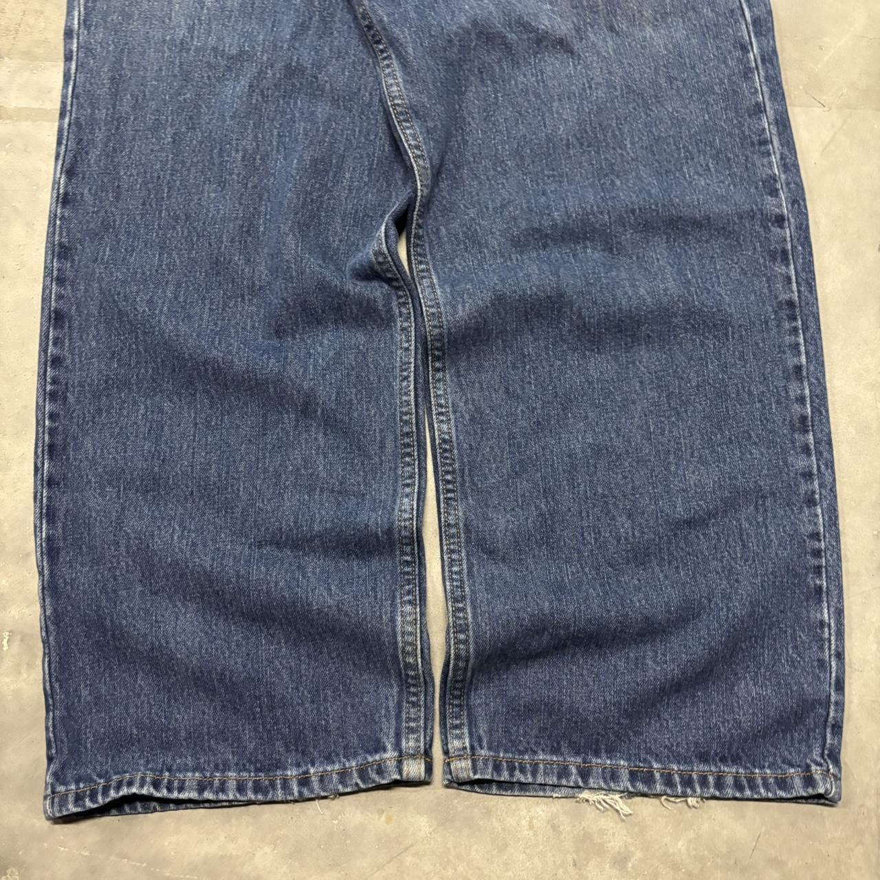 Japanese Brand × Vintage Crazy Vintage Y2K/2000s Baggy Dark Blue Wash Skater Denim Jeans! Size US 38 / EU 54 - 6 Thumbnail