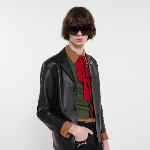 Gucci DEMNA - SS26 Nerd Soft Nappa Leather Jacket 50 Size US M / EU 48-50 / 2 - 3 Thumbnail