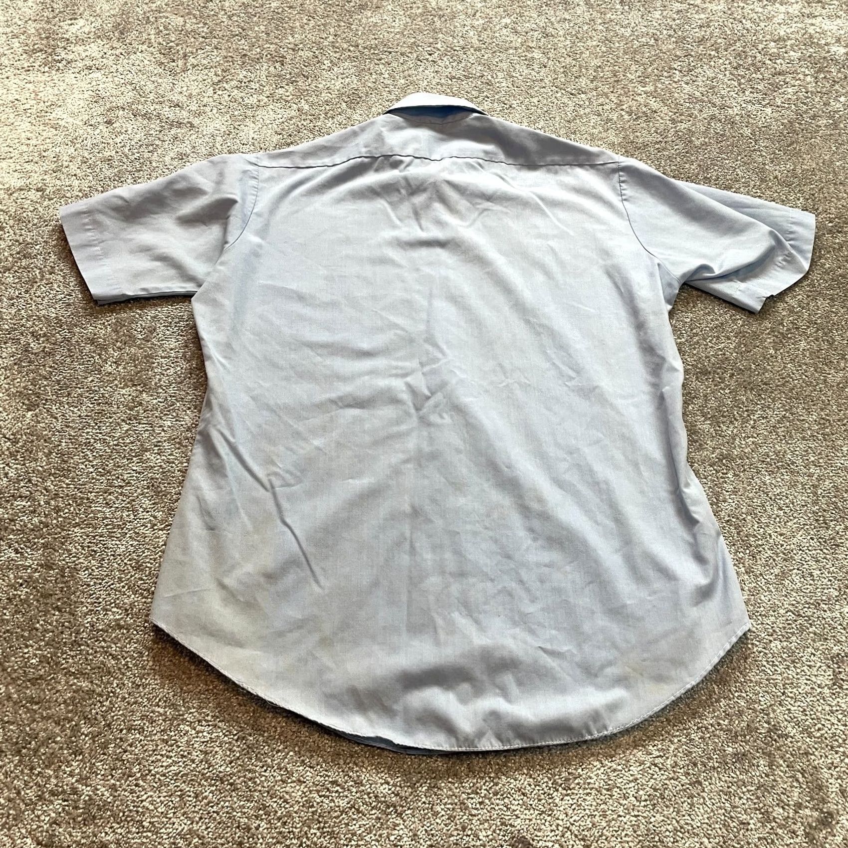 Vintage VINTAGE Unbranded Button-Up Shirt Mens L Blue Short Sleeve Collared Pocket Tee Shirt Shirt Size US L / EU 52-54 / 3 - 7 Thumbnail