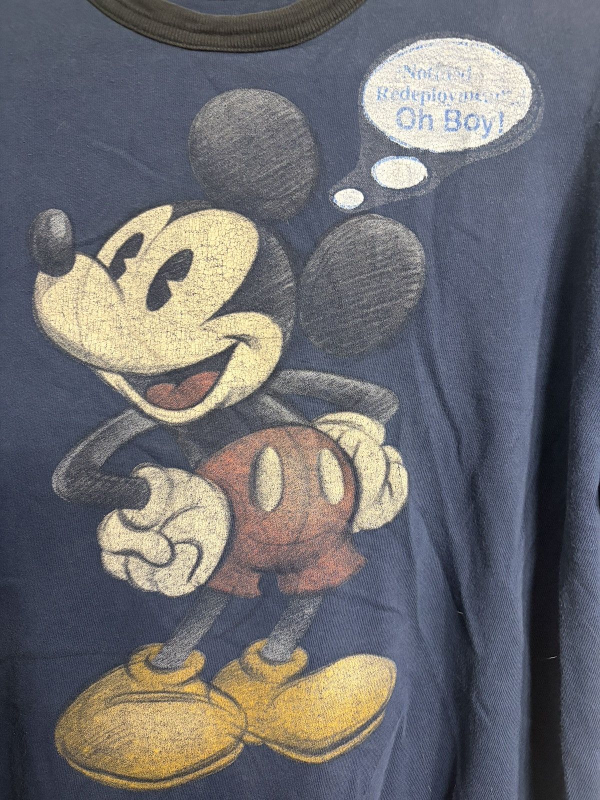 Disney 2006? Vintage Disney Mickey Mouse Speech Navy Ringer Tee Size US L / EU 52-54 / 3 - 2 Thumbnail