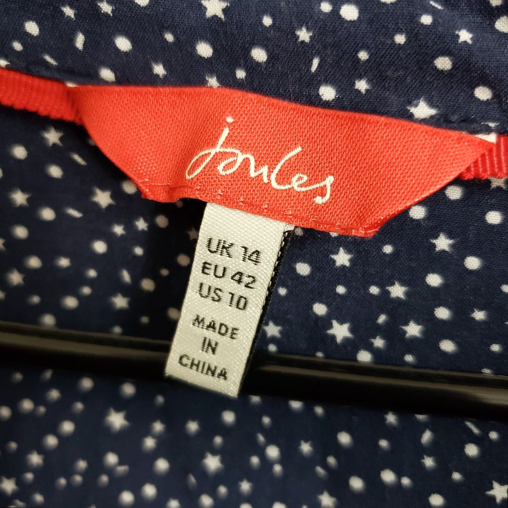 Vintage Joules Shirt Women Elvina Button Front Long Sleeve Sz 10 Blue White Star Print Size L / US 10 / IT 46 - 6 Thumbnail