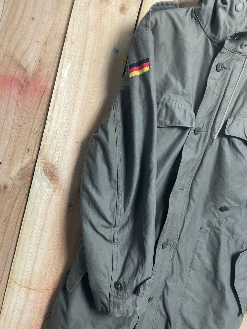 Vintage Vintage 1985 Military GermanyParka Button Hoodie Fleece Size US XL / EU 56 / 4 - 5 Thumbnail