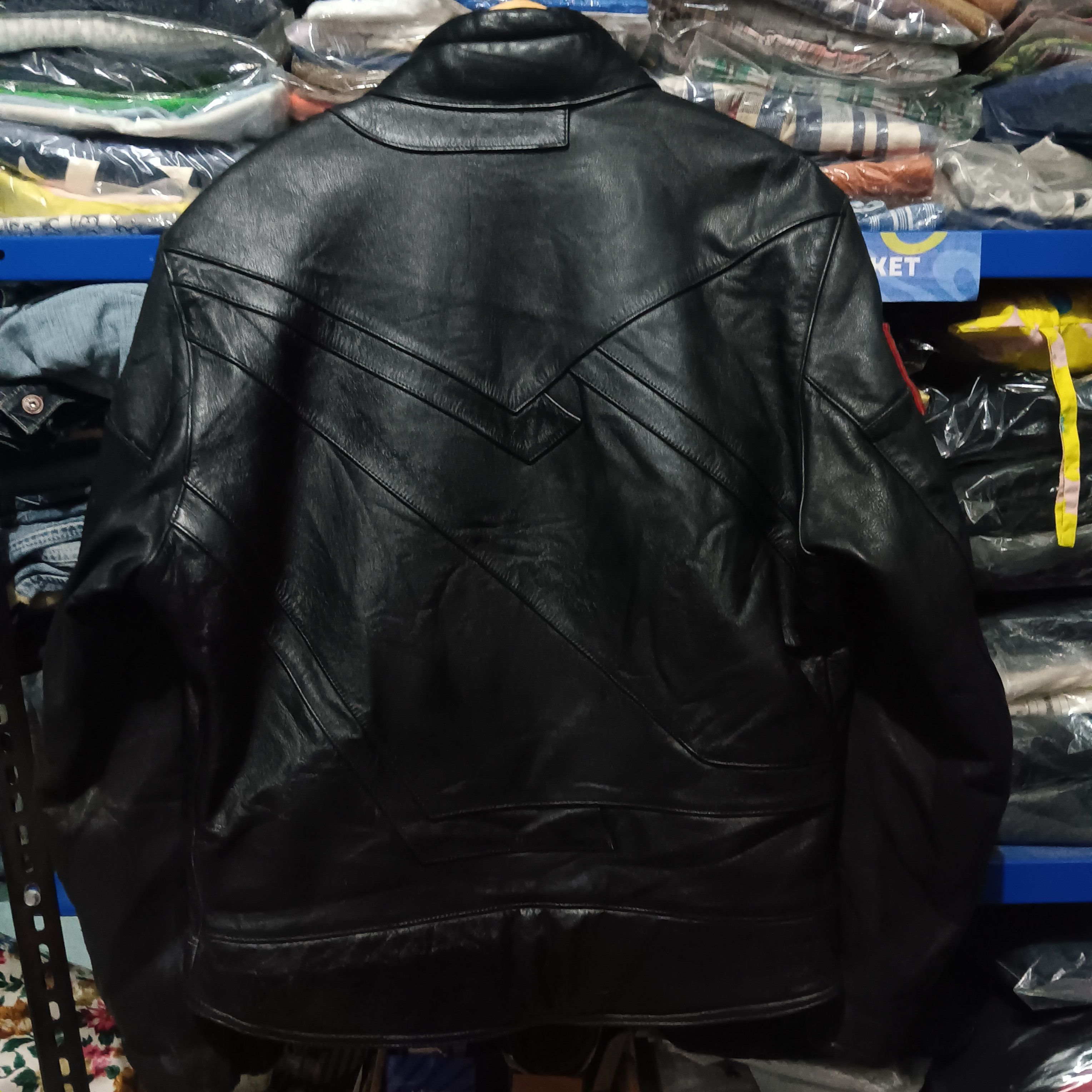 Leather vintage Polo motorrad full patch leather jacket Size US L / EU 52-54 / 3 - 13 Thumbnail