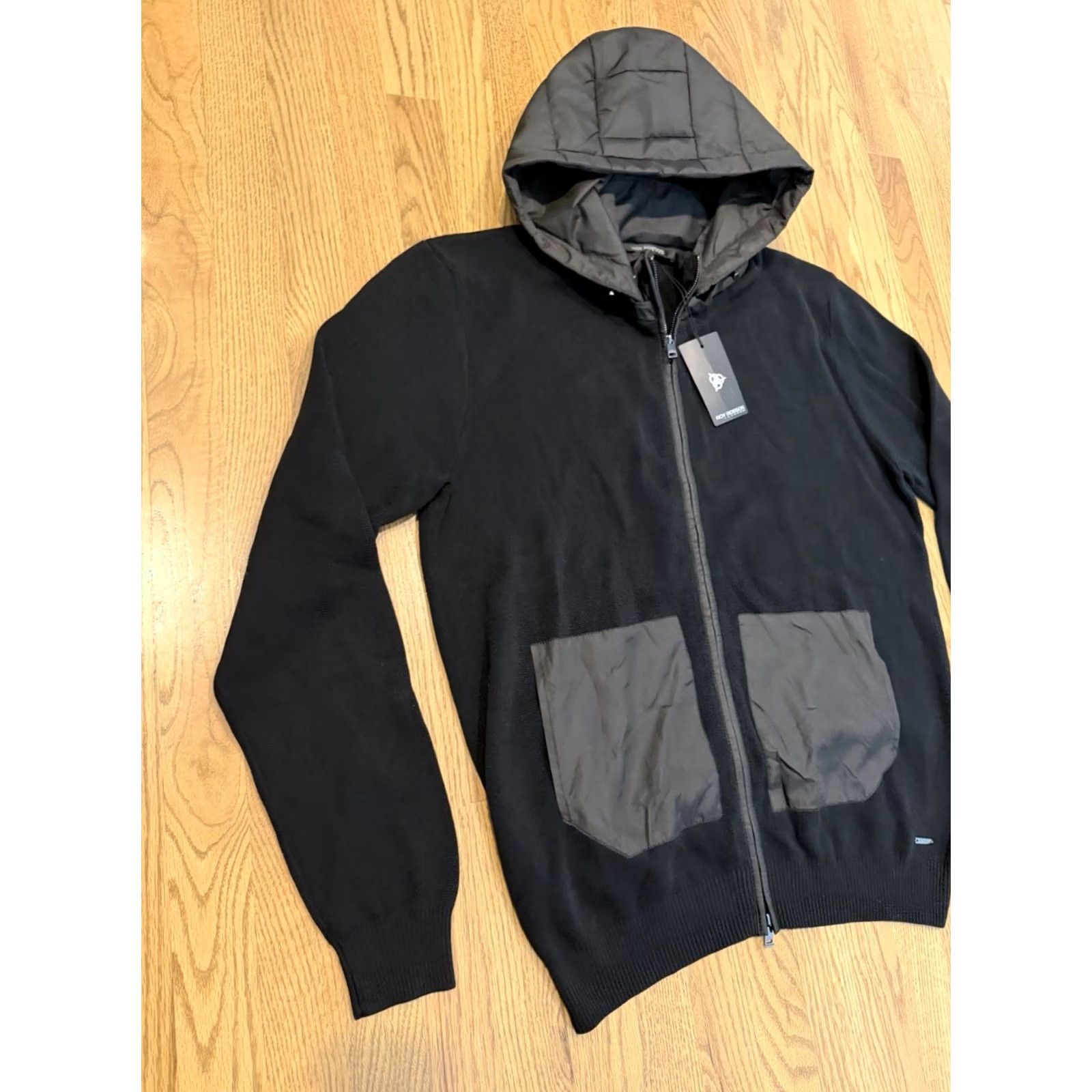 Vintage ROY ROBSON Full Zip Hoodie Sweatshirt Men’s XL Black NWT Size US XL / EU 56 / 4 - 3 Thumbnail