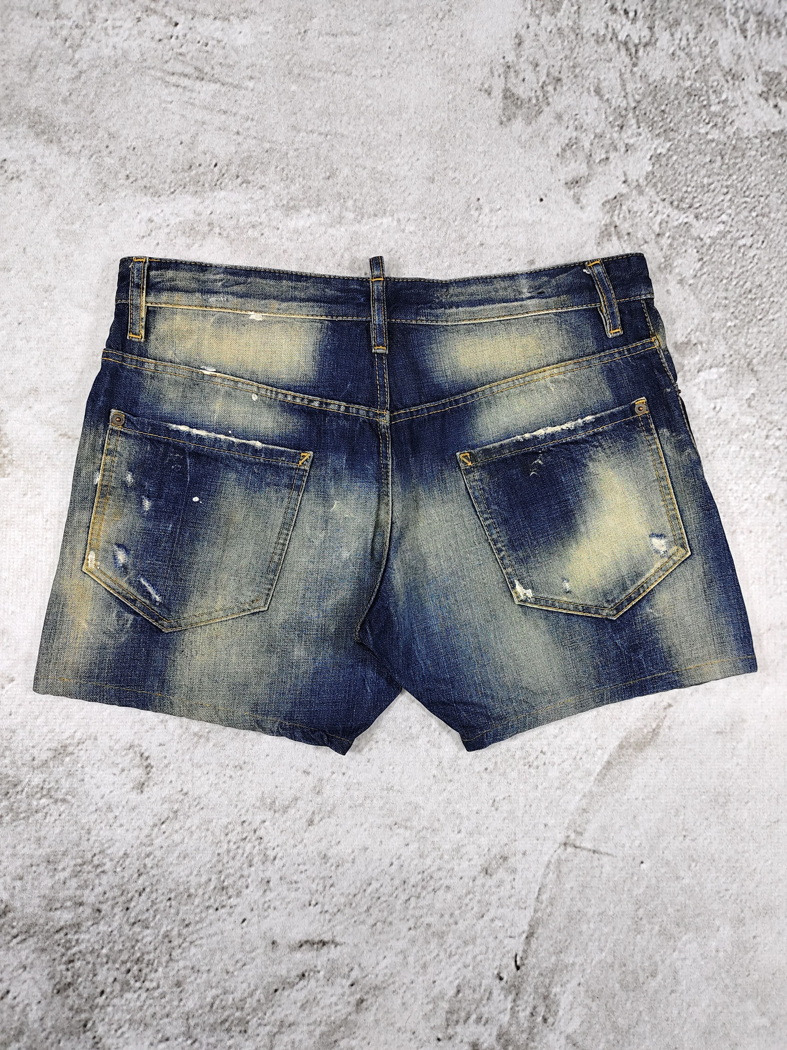 Dsquared2 Dsquared2- Grunge Punk Rock Mud Wash Distressed Denim Shorts Size 34" / US 12 / IT 48 - 6 Thumbnail