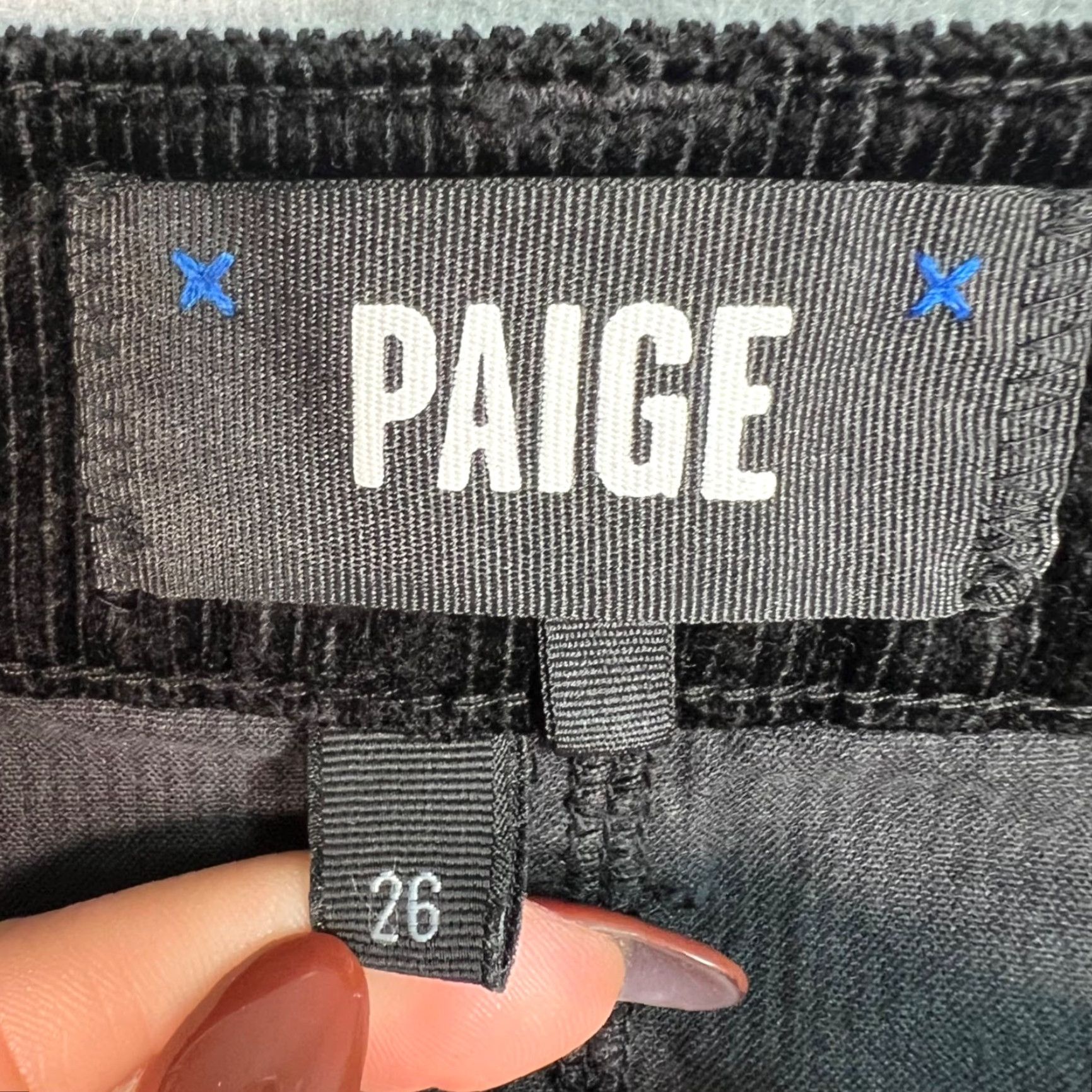 Paige Paige Womens Pants Black Corduroy High-Rise Straight Inseam 27 in Regular 26 New title Size 26" / US 2 / IT 38 - 3 Thumbnail