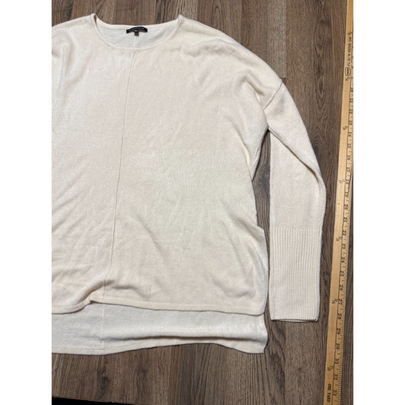 Vintage Staccato Shirt Women's Size Medium Yellow Long Sleeve Shirt T-Shirt Regular Fit Casual Modern Basic 100% Rayon Size M / US 6-8 / IT 42-44 - 4 Thumbnail