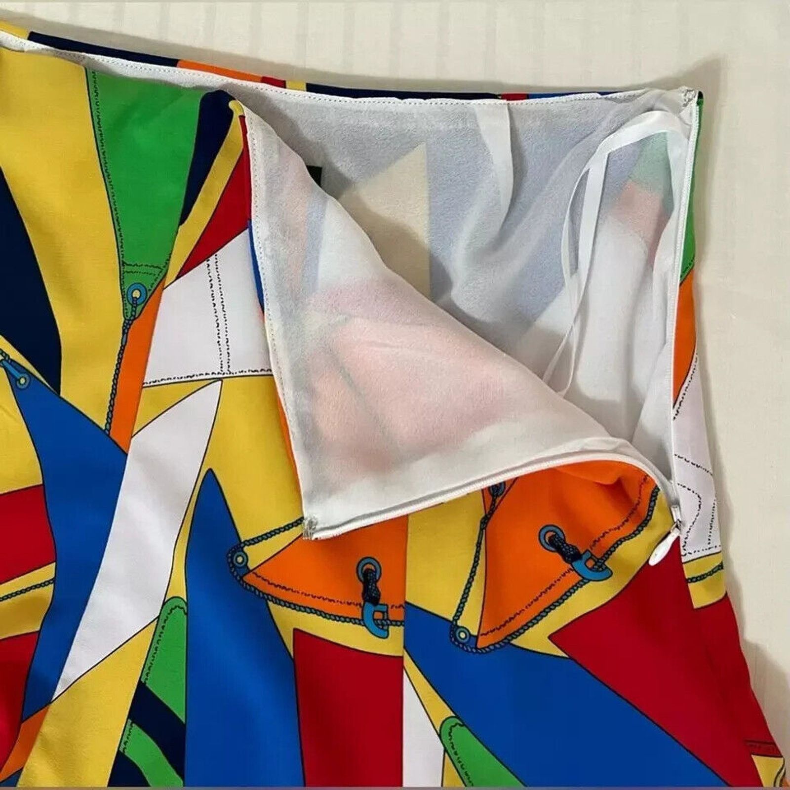 Ralph Lauren RALPH LAUREN BOLD NAUTICAL PRINT HANDKERCHIEF HEM SKIRT SZ 8 Size 30" / US 8 / IT 44 - 4 Thumbnail