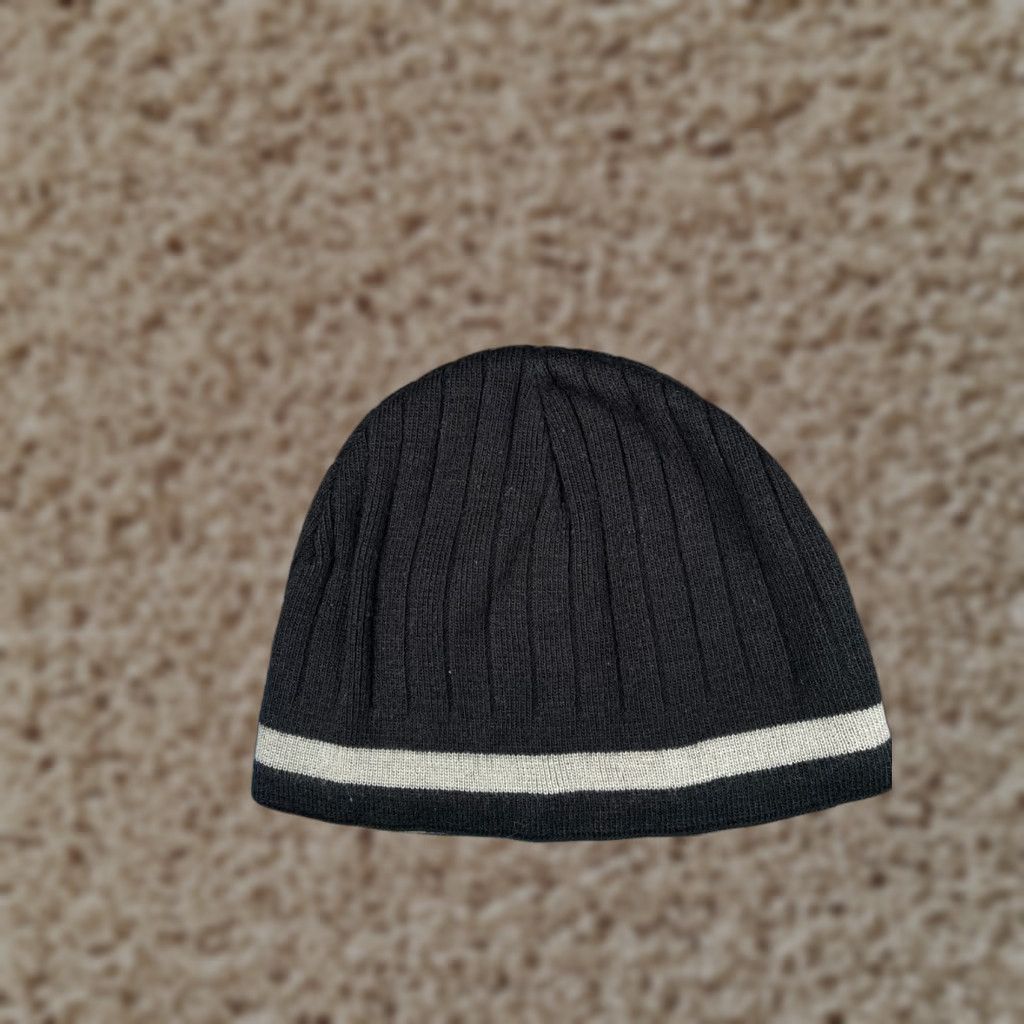 Vintage Beanie Beanie Adult One Size Black Gray Knit Acrylic Polyester Lined Ski Hat/Cap Casual Outdoor Winter Mens Women Girls Boys Size ONE SIZE - 1 Thumbnail