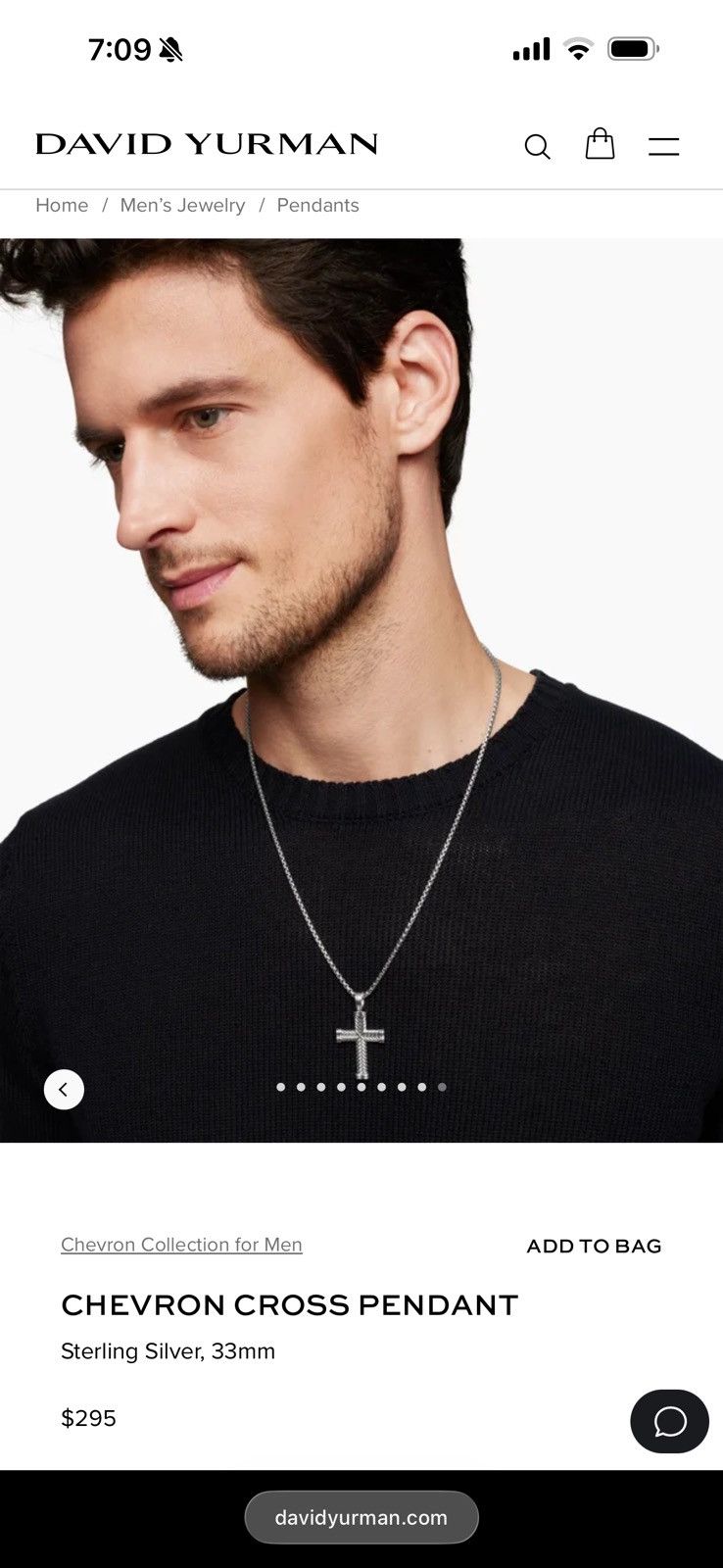 David Yurman David Yurman Box Chain Necklace and Chevron Cross Pendant Size ONE SIZE - 8 Thumbnail