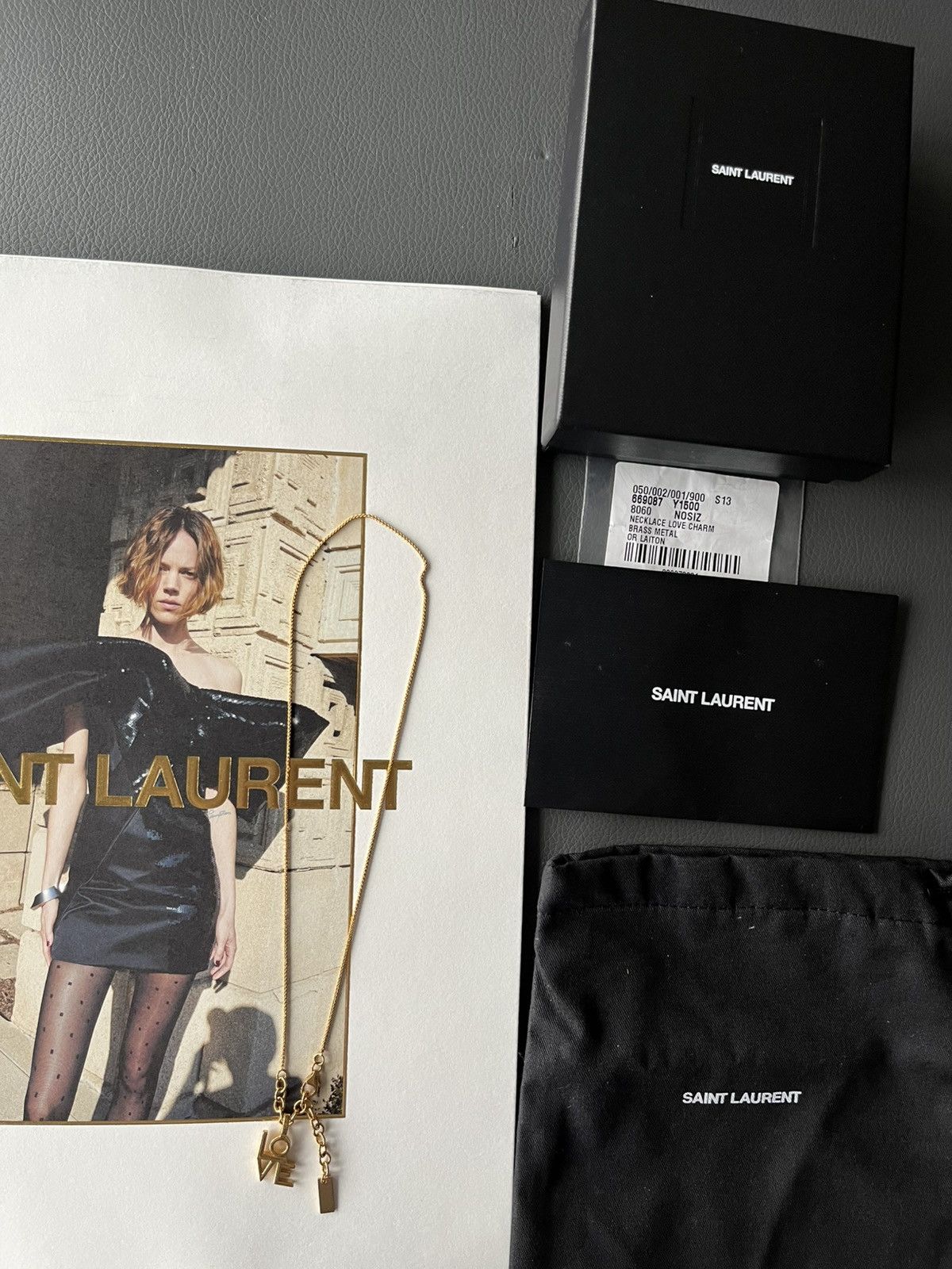 Anthony Vaccarello × Saint Laurent Paris × Yves Saint Laurent Saint Laurent Super Runway Unisex Love Logo Necklace New Size ONE SIZE - 11 Thumbnail