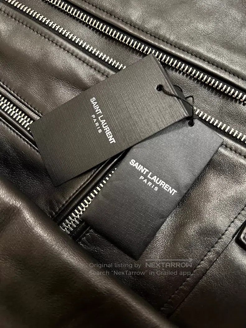 Saint Laurent Paris Saint Laurent Paris Embossed leather logo leather jacket Size US M / EU 48-50 / 2 - 4 Thumbnail