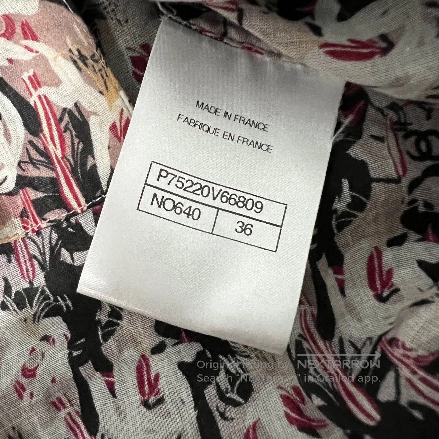 Chanel Chanel 23A Floral Double C Poplin Shirt. Size XS / US 0-2 / IT 36-38 - 7 Thumbnail