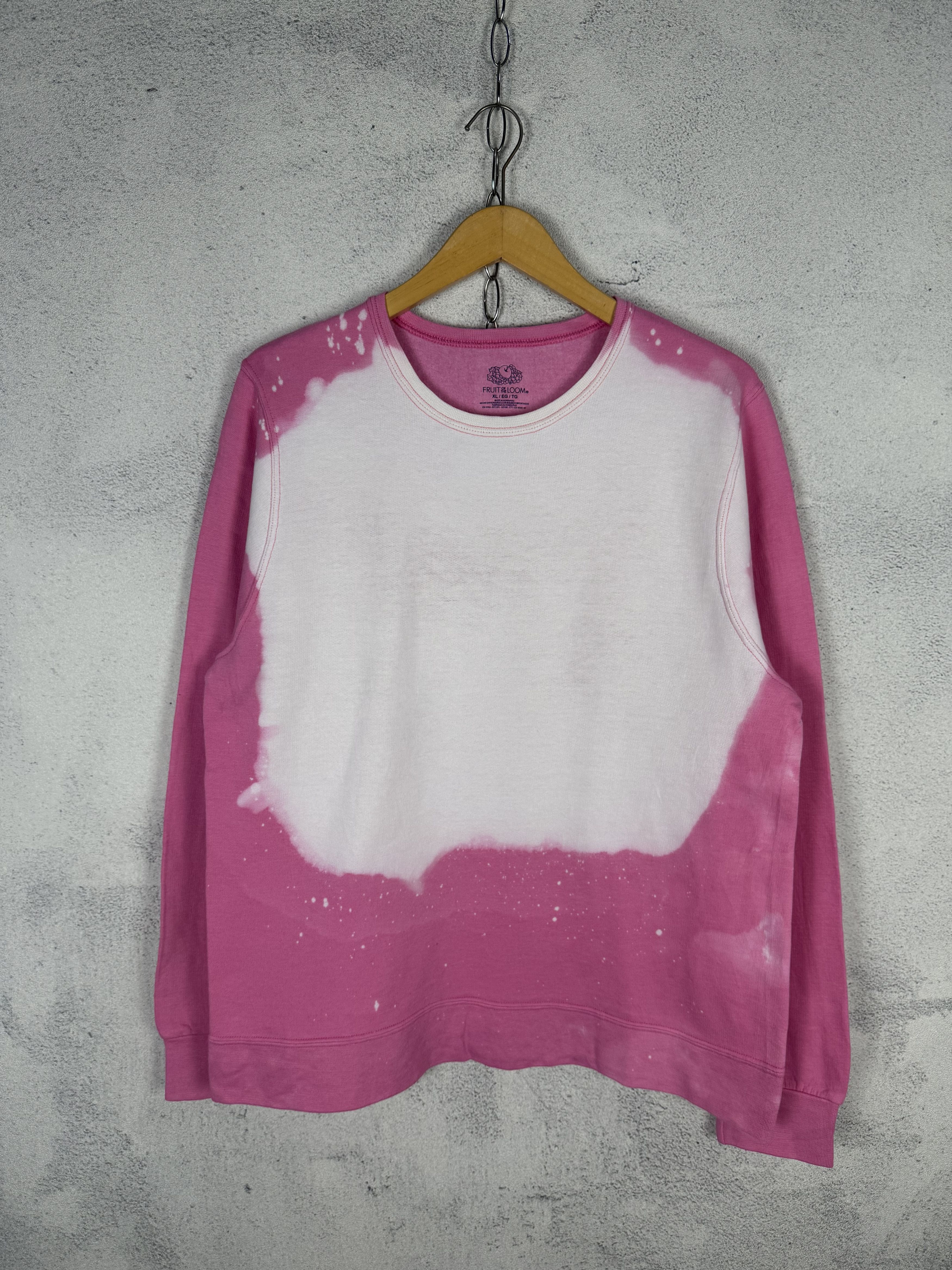 Fruit Of The Loom Fruit Of The Loom FOTL Pink Tie Dye Sweatshirt Crewneck Size US XL / EU 56 / 4 - 1 Thumbnail