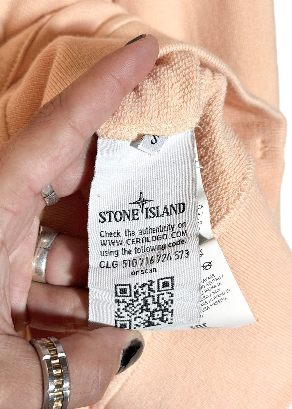 Stone Island Stone Island Peach Logo Patch Hoodie Size US S / EU 44-46 / 1 - 7 Thumbnail