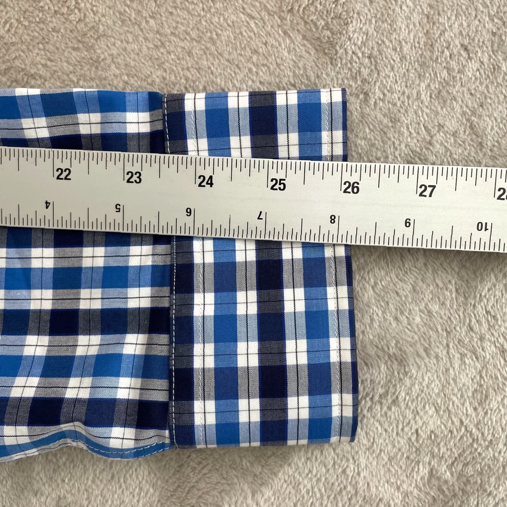 Banana Republic Banana Republic Shirt Men XL Blue Plaid Non Iron Long Sleeve Standard Fit LS Size US XL / EU 56 / 4 - 7 Thumbnail
