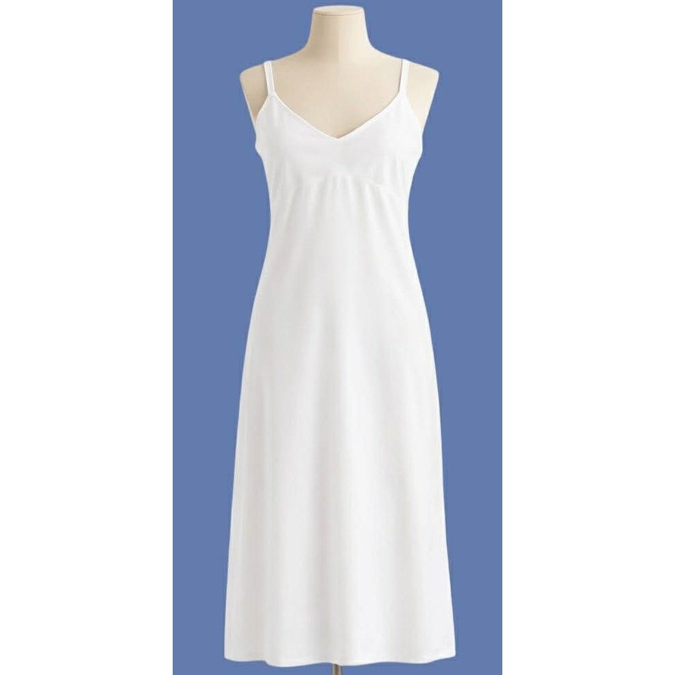 Other Vintage White Slip Dress Lace Trim Midi Lingerie S/M Size M / US 6-8 / IT 42-44 - 2 Thumbnail