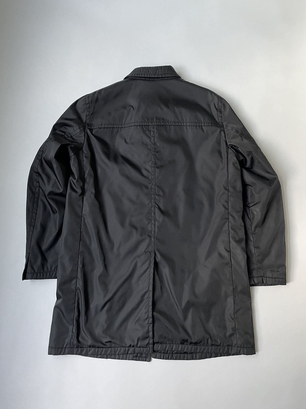Prada A/W 11 Black Nylon Mac Zip Overcoat Size US L / EU 52-54 / 3 - 12 Thumbnail