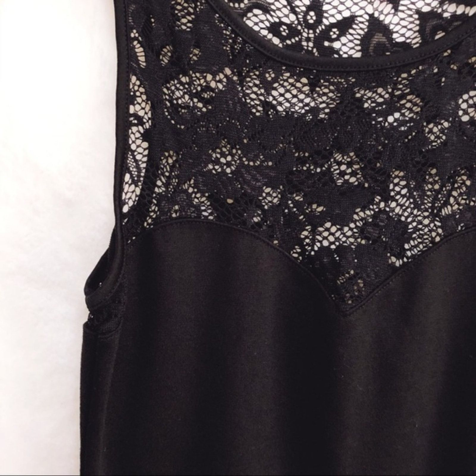 Forever 21 Forever 21 Black Body Con Top Lace Mini Dress Size S / US 4 / IT 40 - 8 Thumbnail