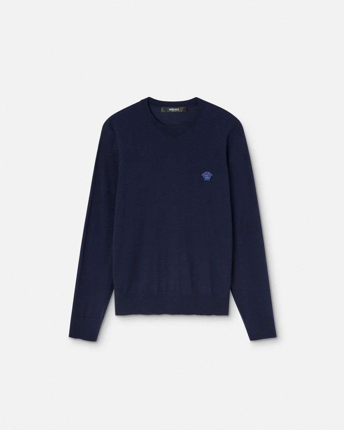 Versace o1y0525 Logo Crewneck Sweater in Midnight Blue Size US XL / EU 56 / 4 - 1 Thumbnail