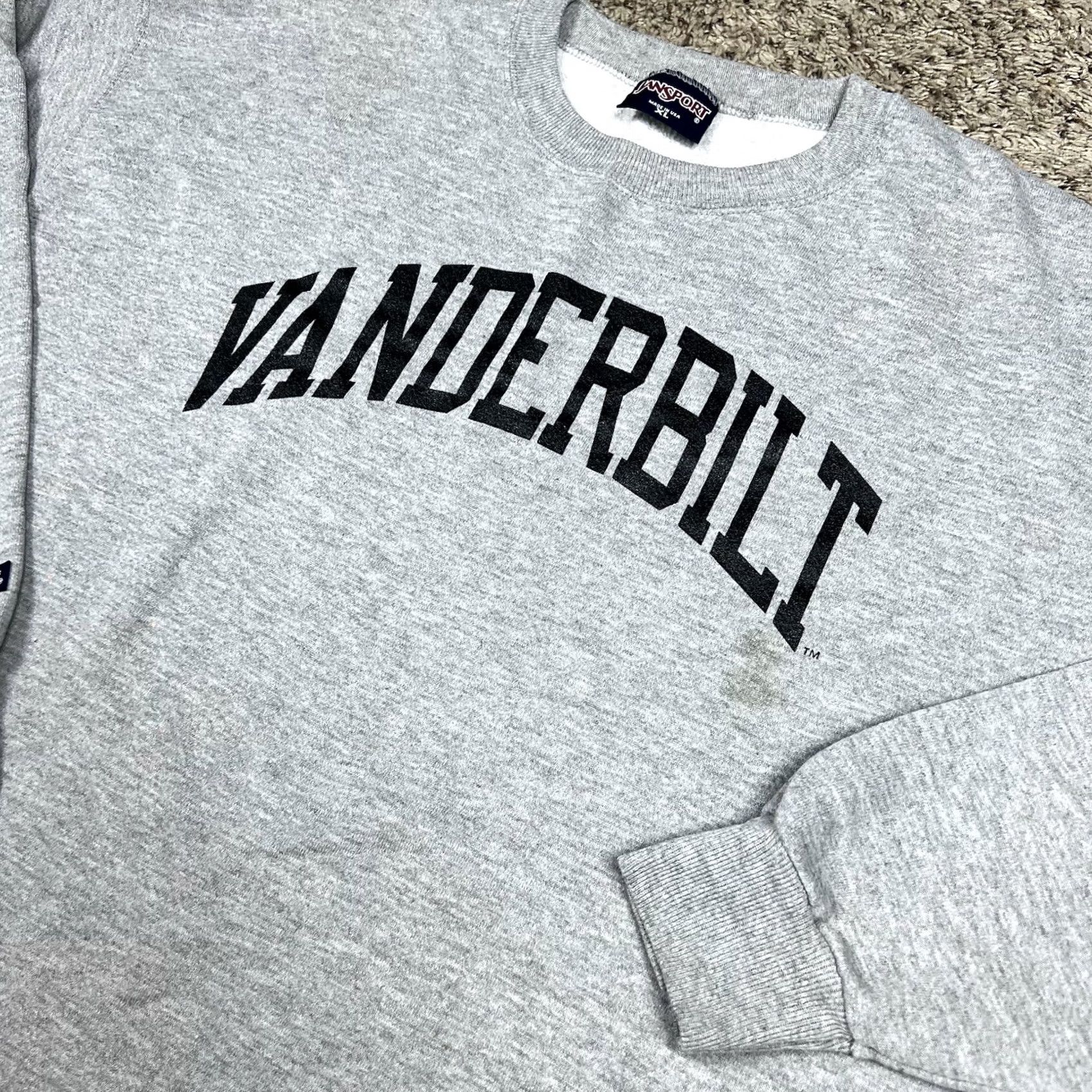 Jansport VINTAGE Jansport Vanderbilt University Gray Cropped Crewneck XL Crew Neck Sweatshirt Unisex Adults 90s Graphic Print Made USA Size XL / US 12-14 / IT 48-50 - 4 Thumbnail