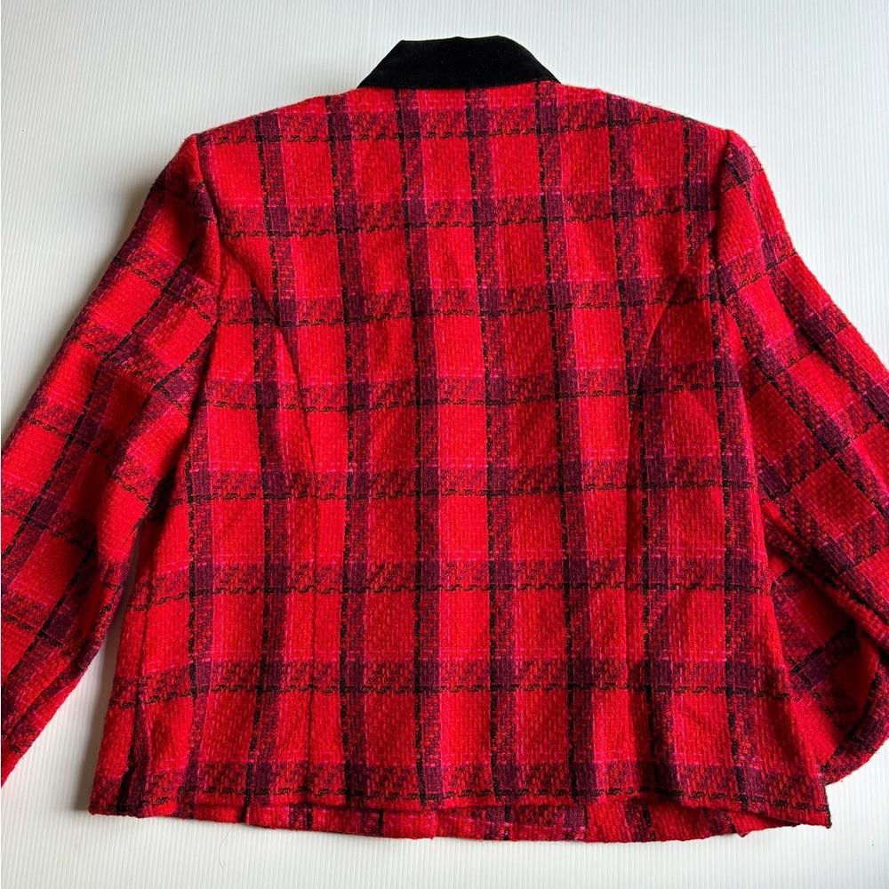 Designer Vintage Positive Attitude Red Plaid Button-Up Size XXL / US 16-18 / IT 52-54 - 2 Thumbnail