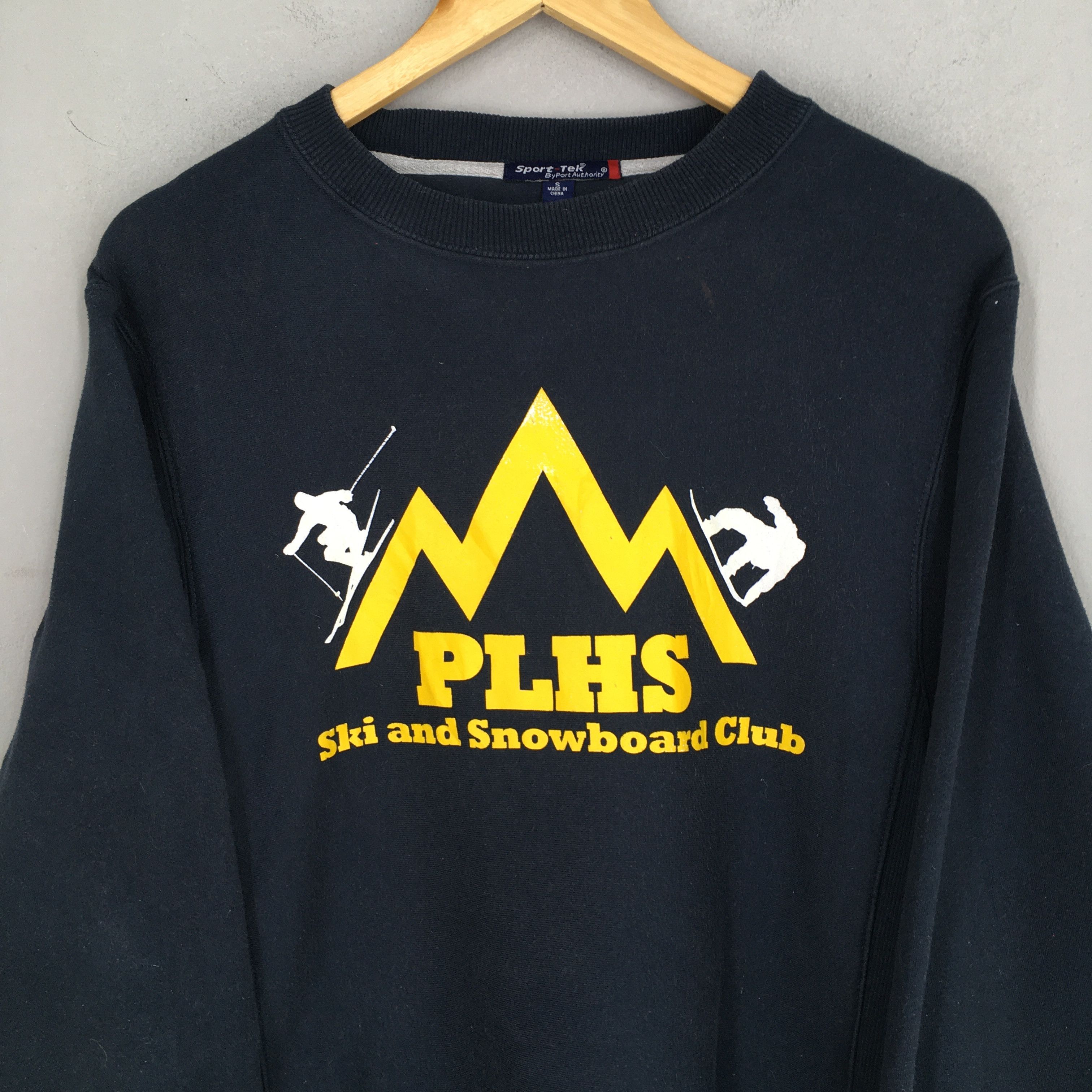 Vintage Vintage 90s PLHS Ski And Snowboard Black Sweatshirt Small Size US S / EU 44-46 / 1 - 2 Thumbnail
