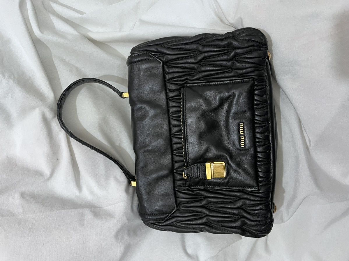 Miu Miu Miu Miu black matelassé Leather Push lockToo handle bag Size ONE SIZE - 2 Thumbnail