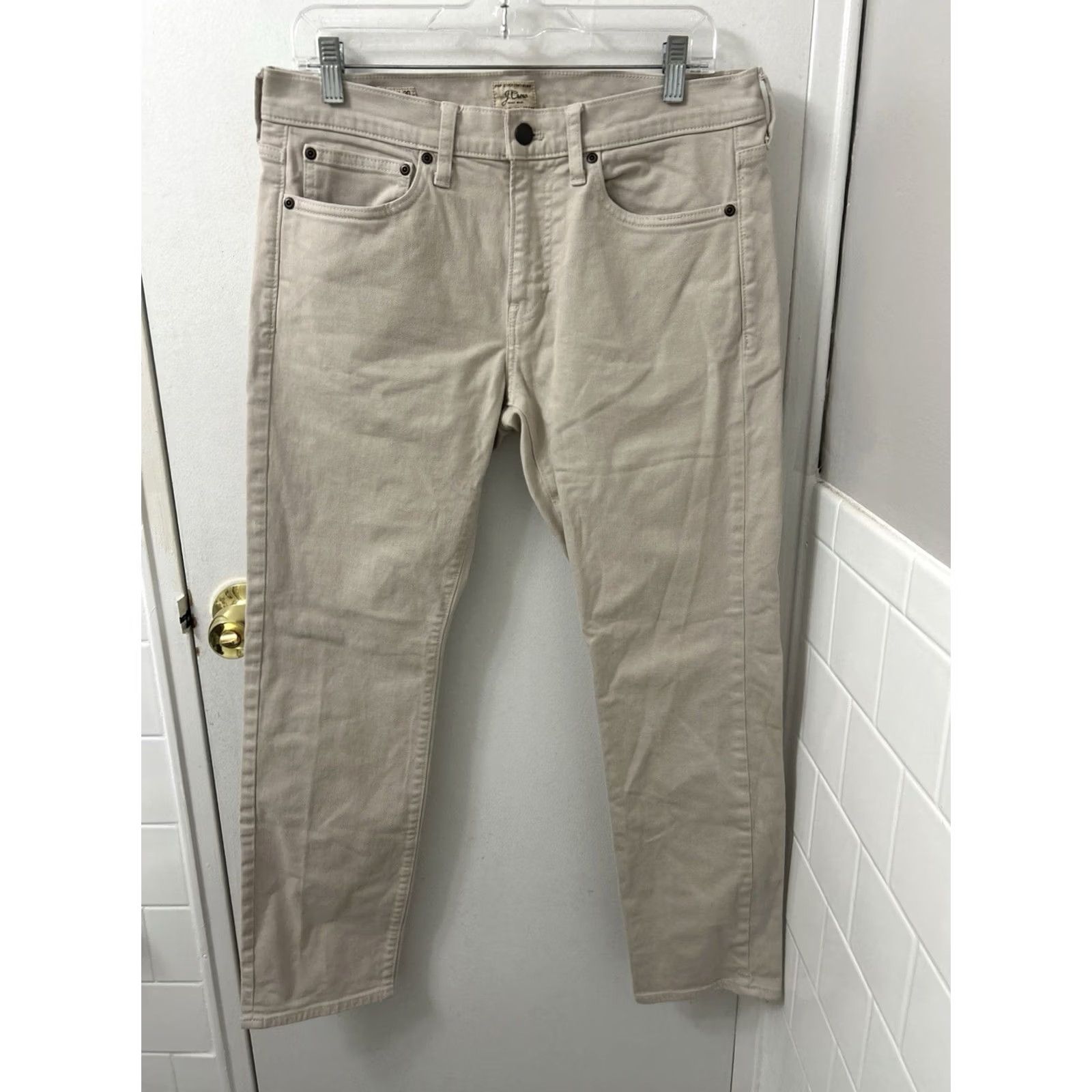 Vintage J Crew 484 Slim-Fit Stretch Chino Pants Mens 32x29 Beige Kurabo Japanese Fabric Slim Tapered Stretch Size US 32 / EU 48 - 2 Thumbnail